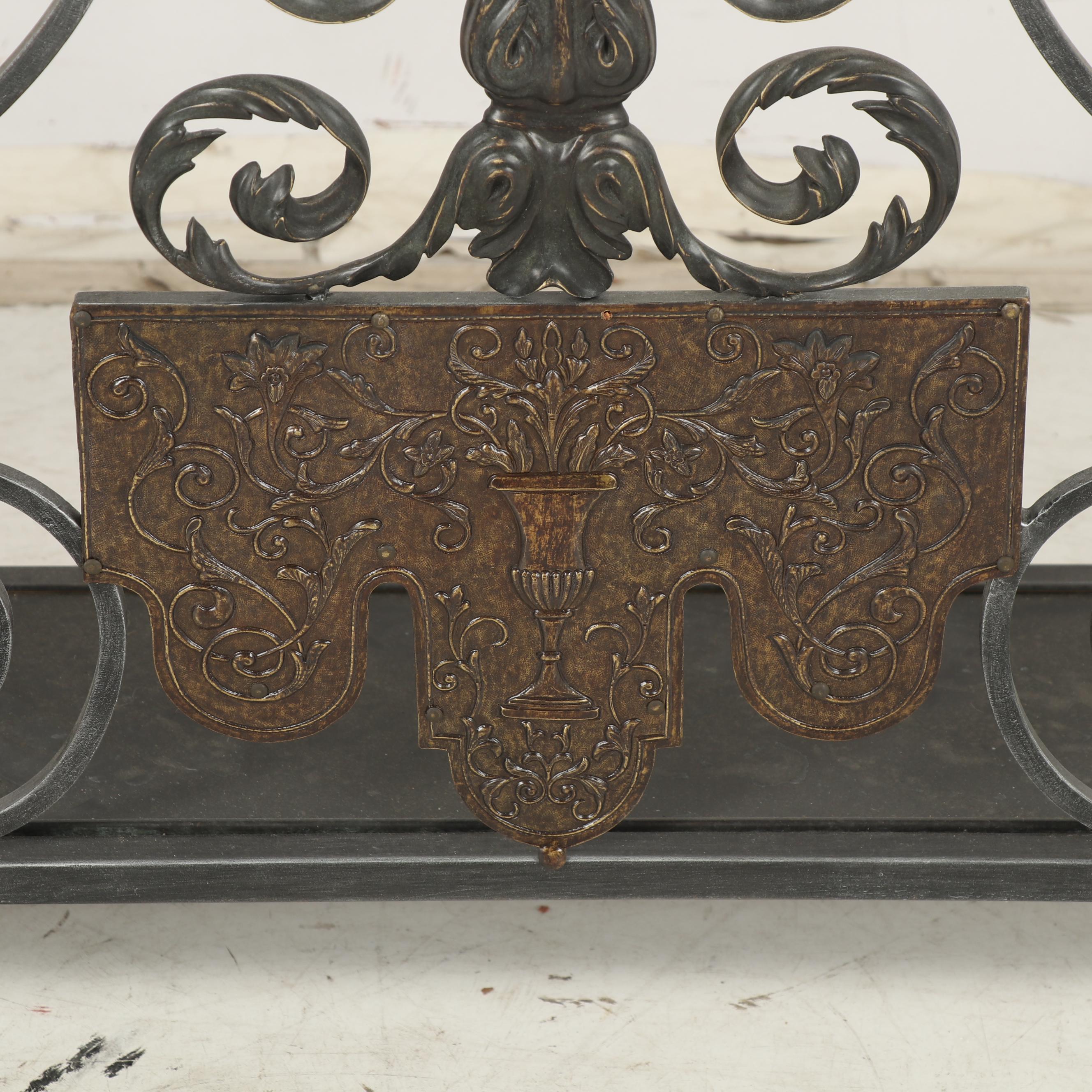Contemporary Renaissance Style Patinated Metal Console Table