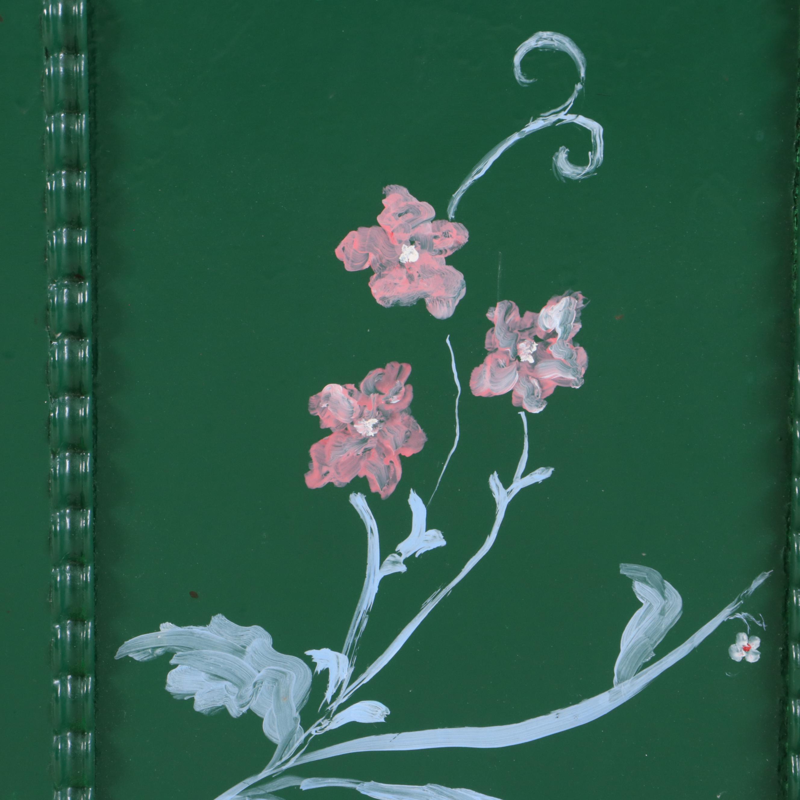 Victorian Paint-Decorated and White Marble Washstand, Late 19th Century & Later