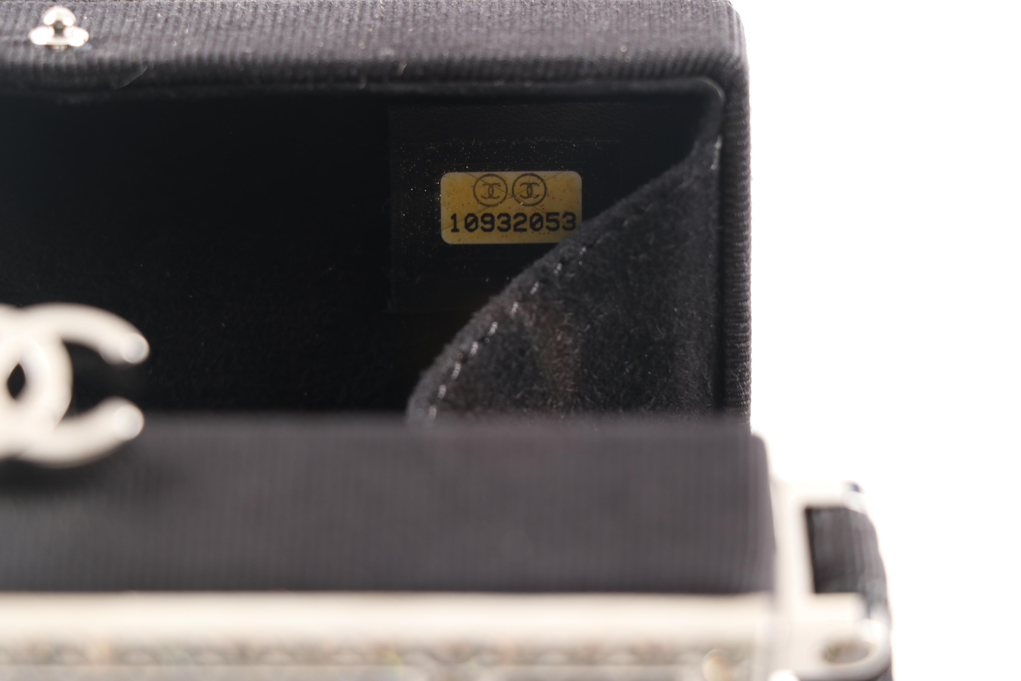 Chanel Grosgrain and Enamel Minaudière with Crystals and Ruthenium Hardware