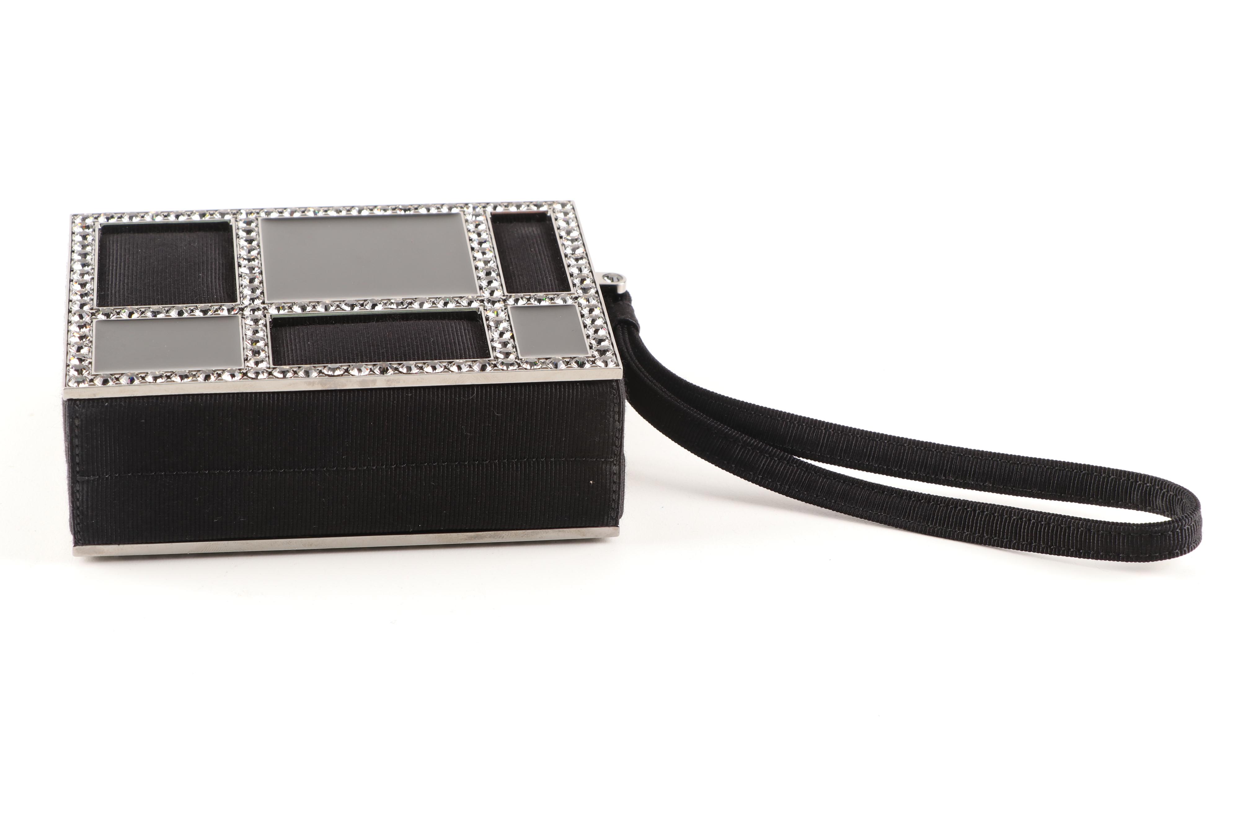 Chanel Grosgrain and Enamel Minaudière with Crystals and Ruthenium Hardware