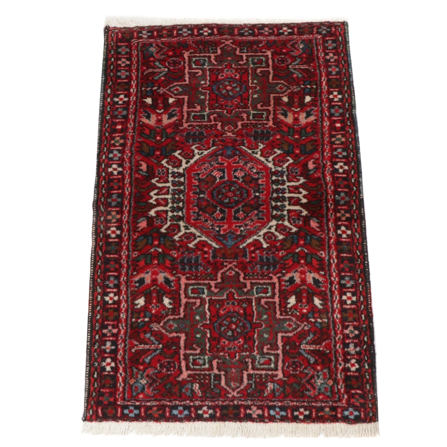 2'6 x 4'2 Hand-Knotted Persian Karaja Rug, circa 1920