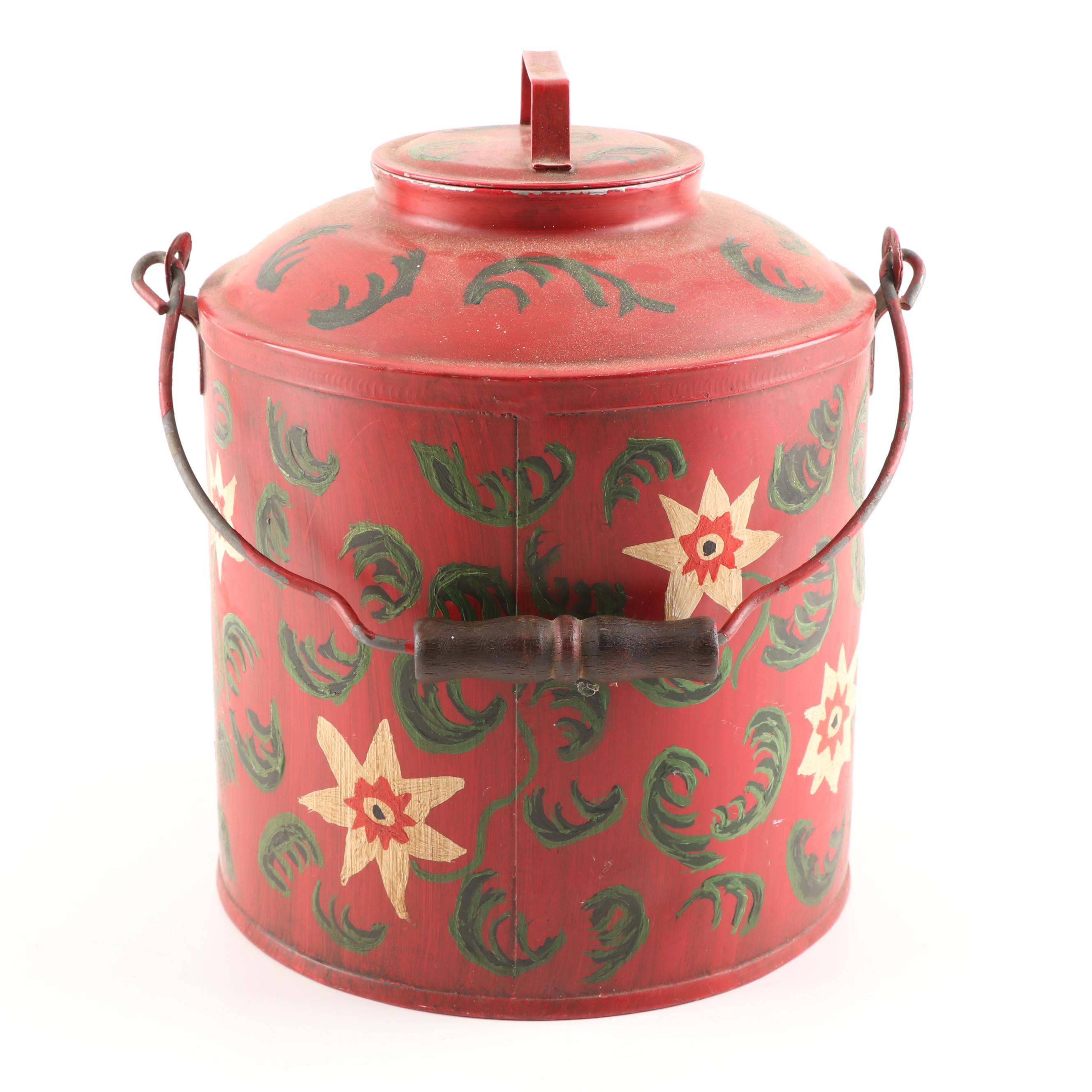 Painted Cast Iron Oil Can and Metal Kerosene Can