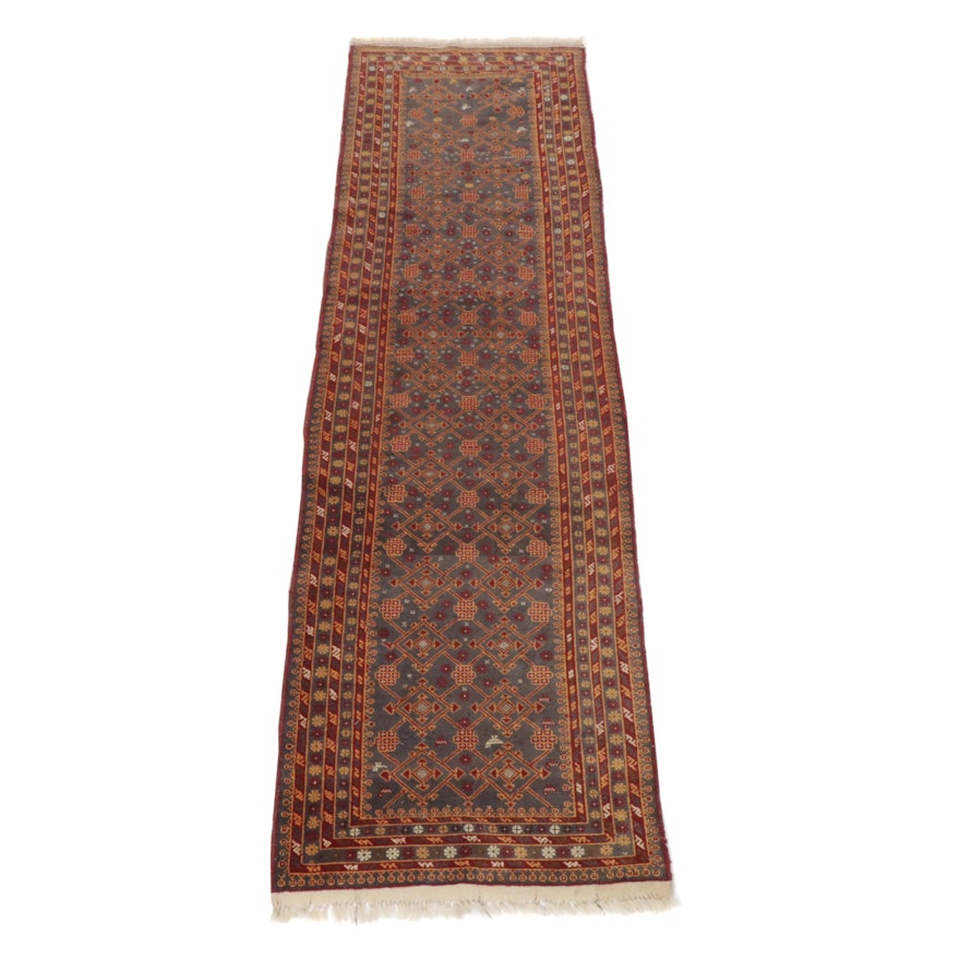 2'6 x 9'1 Hand-Knotted Afghani Turkoman Runner, circa 1970