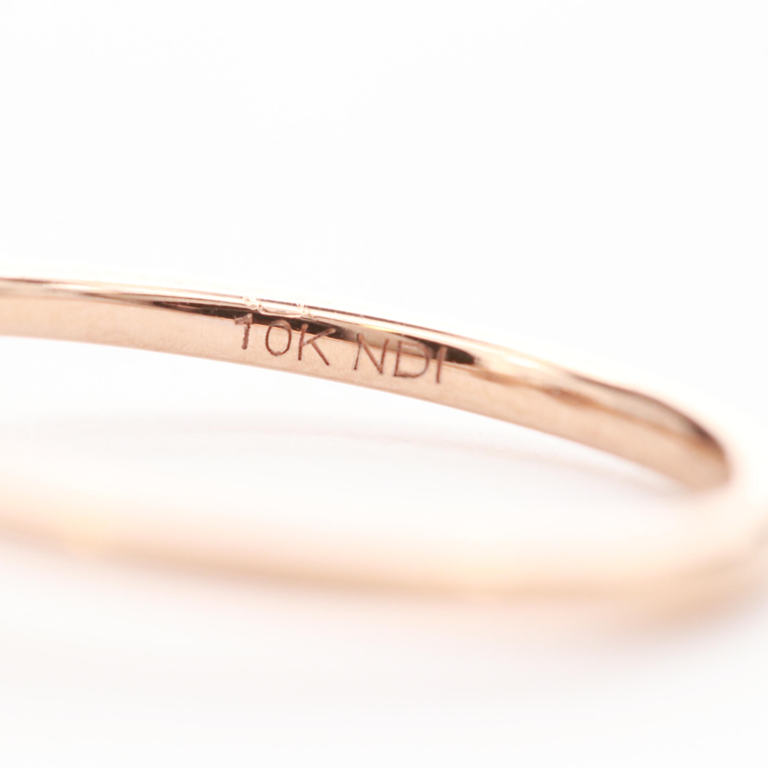 10K Rose Gold Diamond Open Top Ring