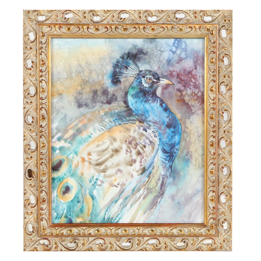 Peacock Watercolor Painting