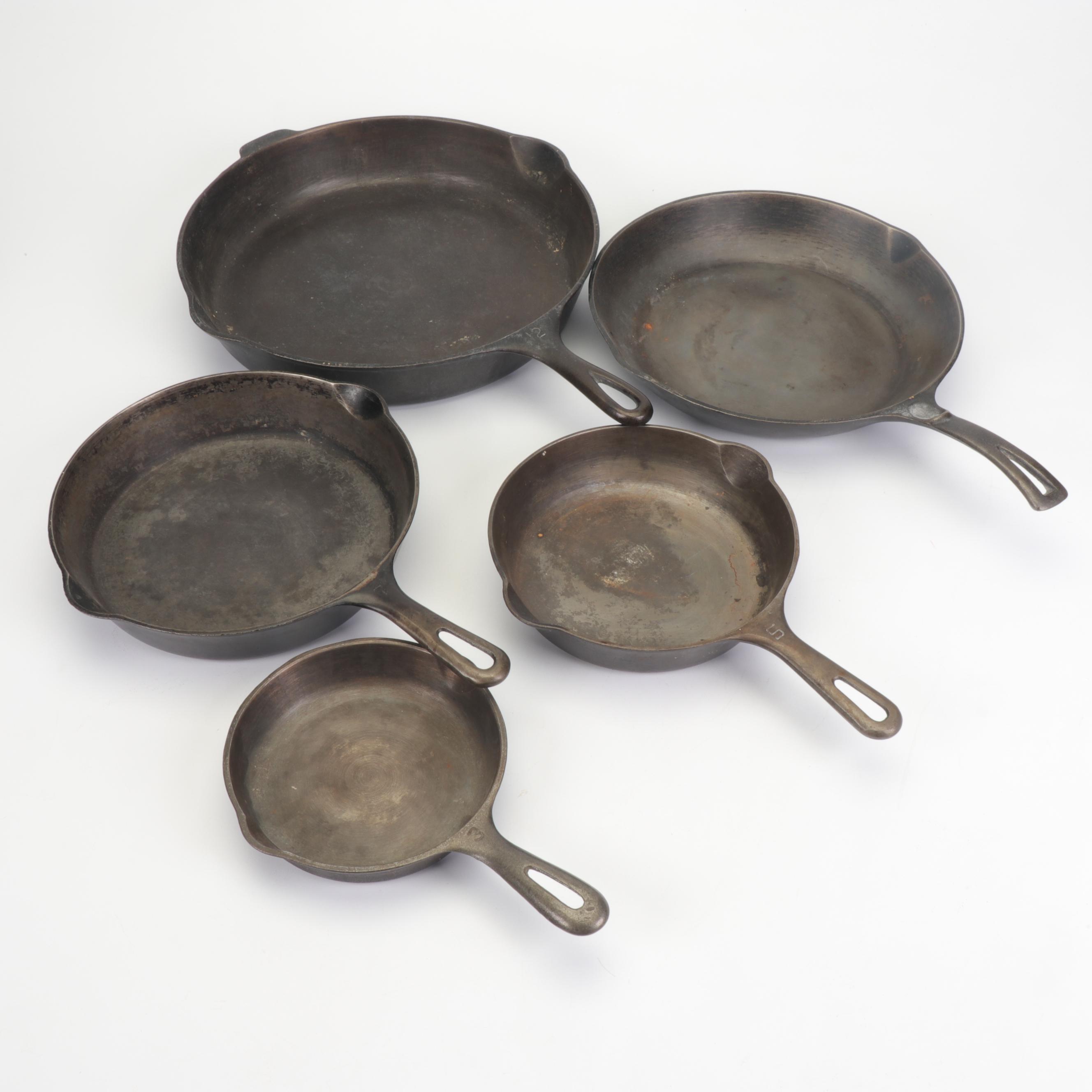 Griswold and Wagner Ware Cast Iron Skillets, Vintage