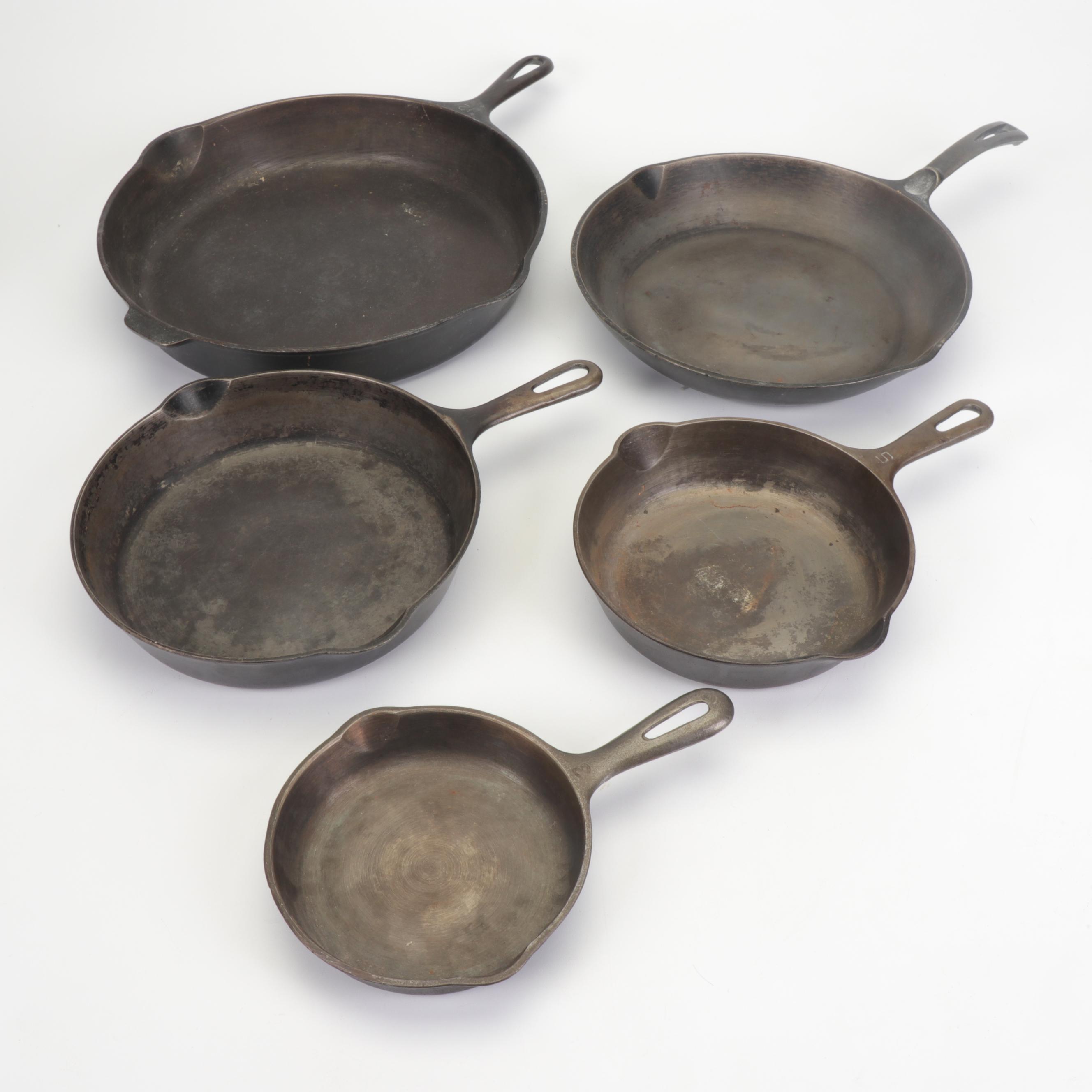 Griswold and Wagner Ware Cast Iron Skillets, Vintage
