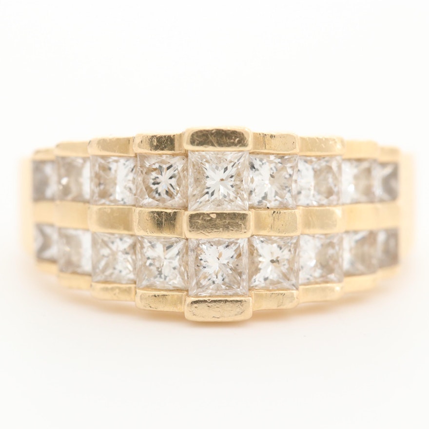 14K Yellow Gold 2.00 CTW Diamond Ring