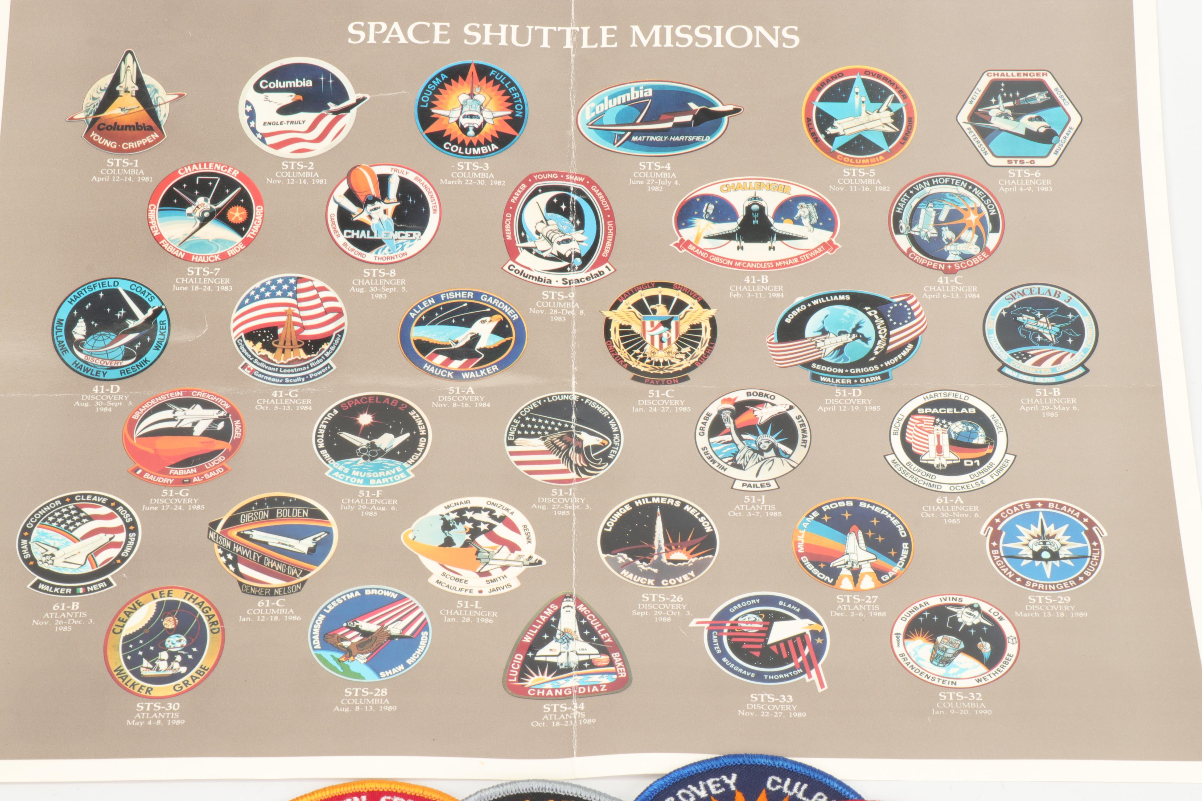 NASA Space Shuttle Missions Patches, Late 20th Century