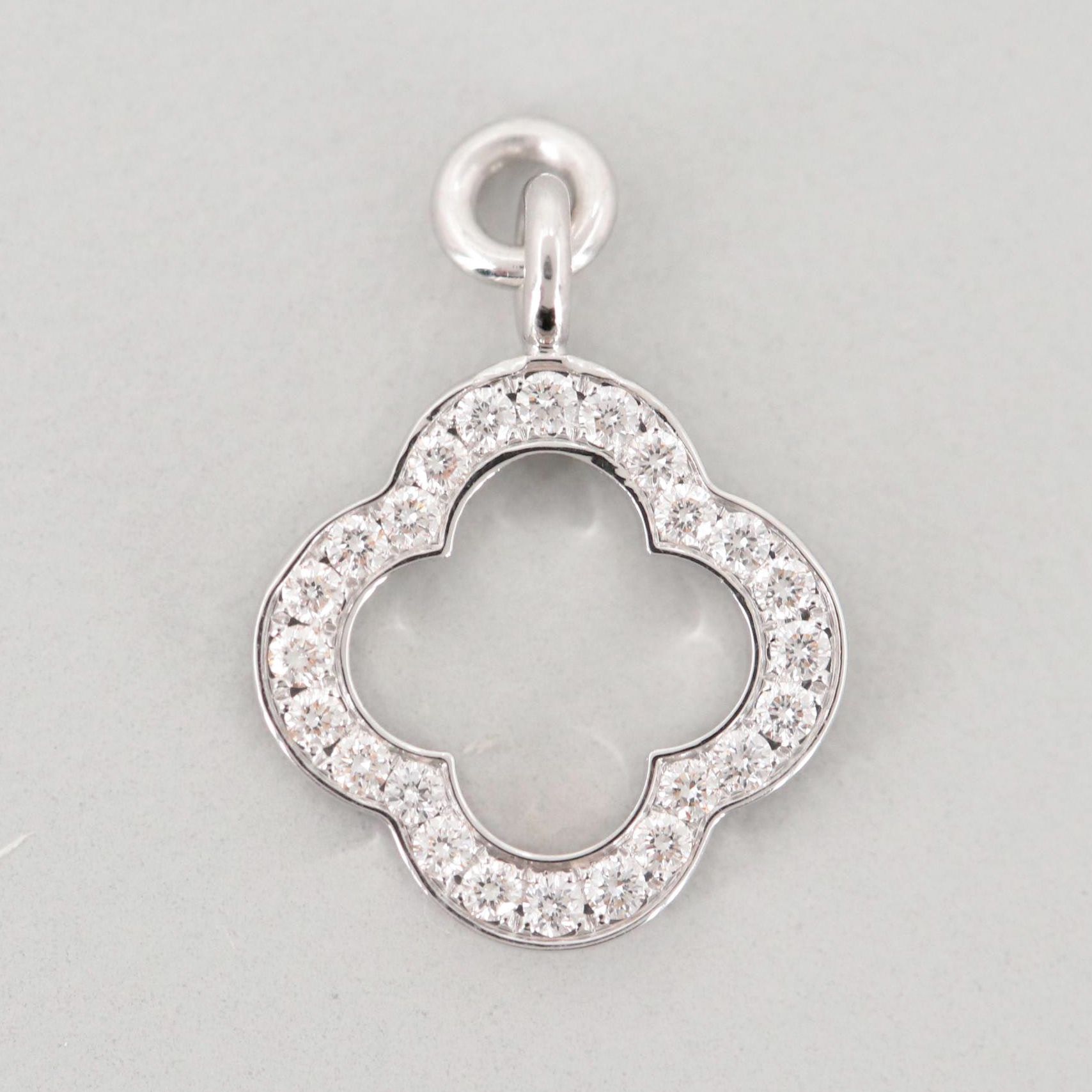 Van Cleef & Arpels "Alhambra" 18K White Gold Diamond Pendant