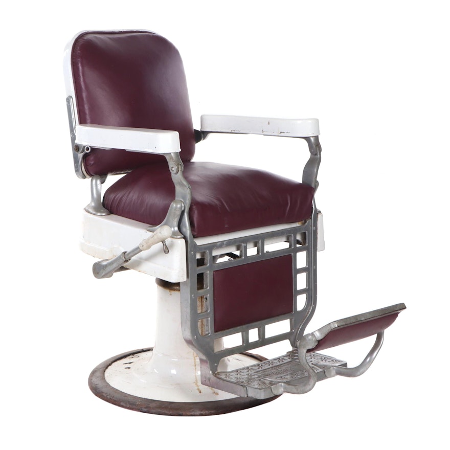 Theo Kochs Co. Porcelain Barber's Chair, Early to Mid 20th Century