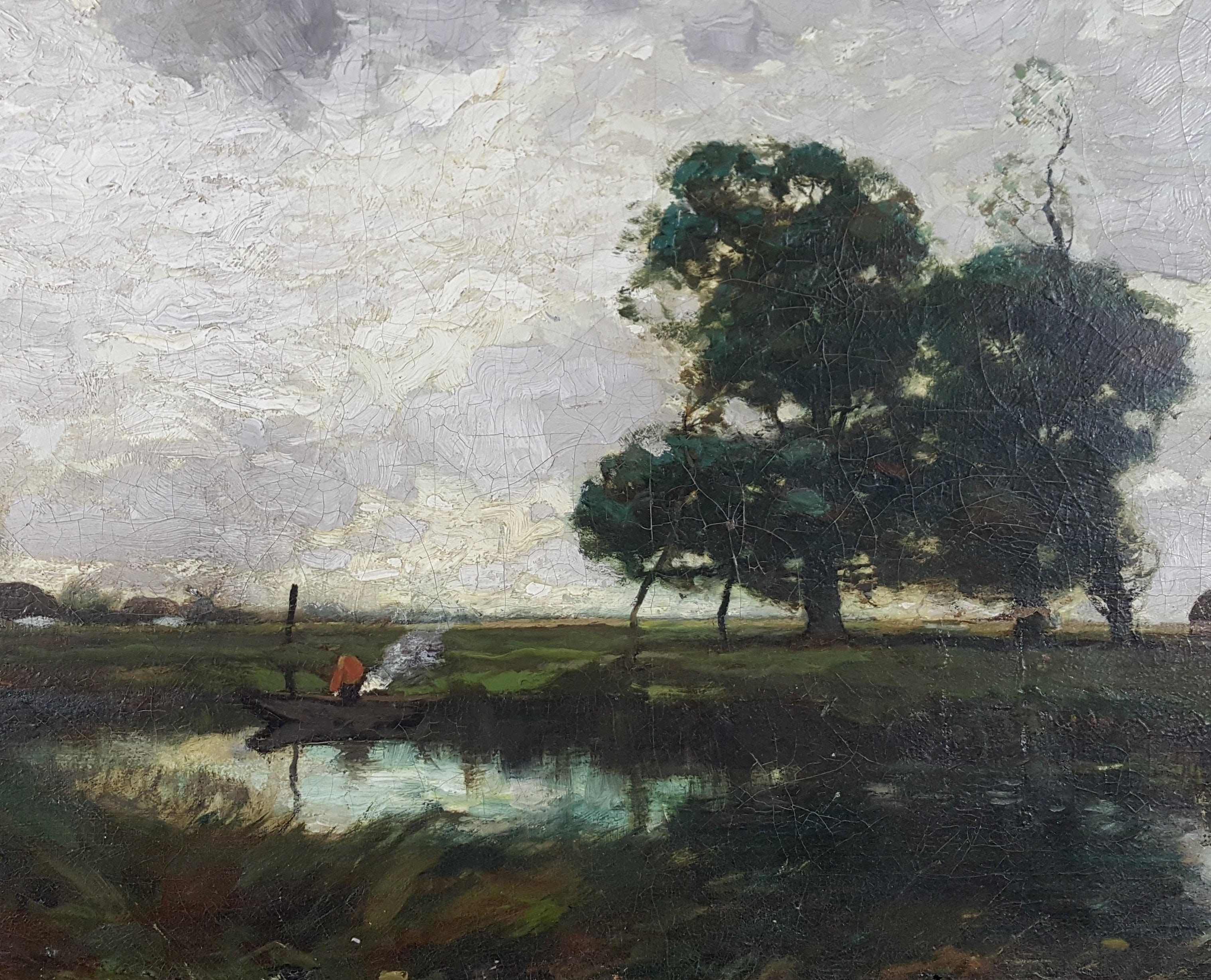 Henry Ward Ranger Tonalist Landscape Oil Painting, Circa 1889