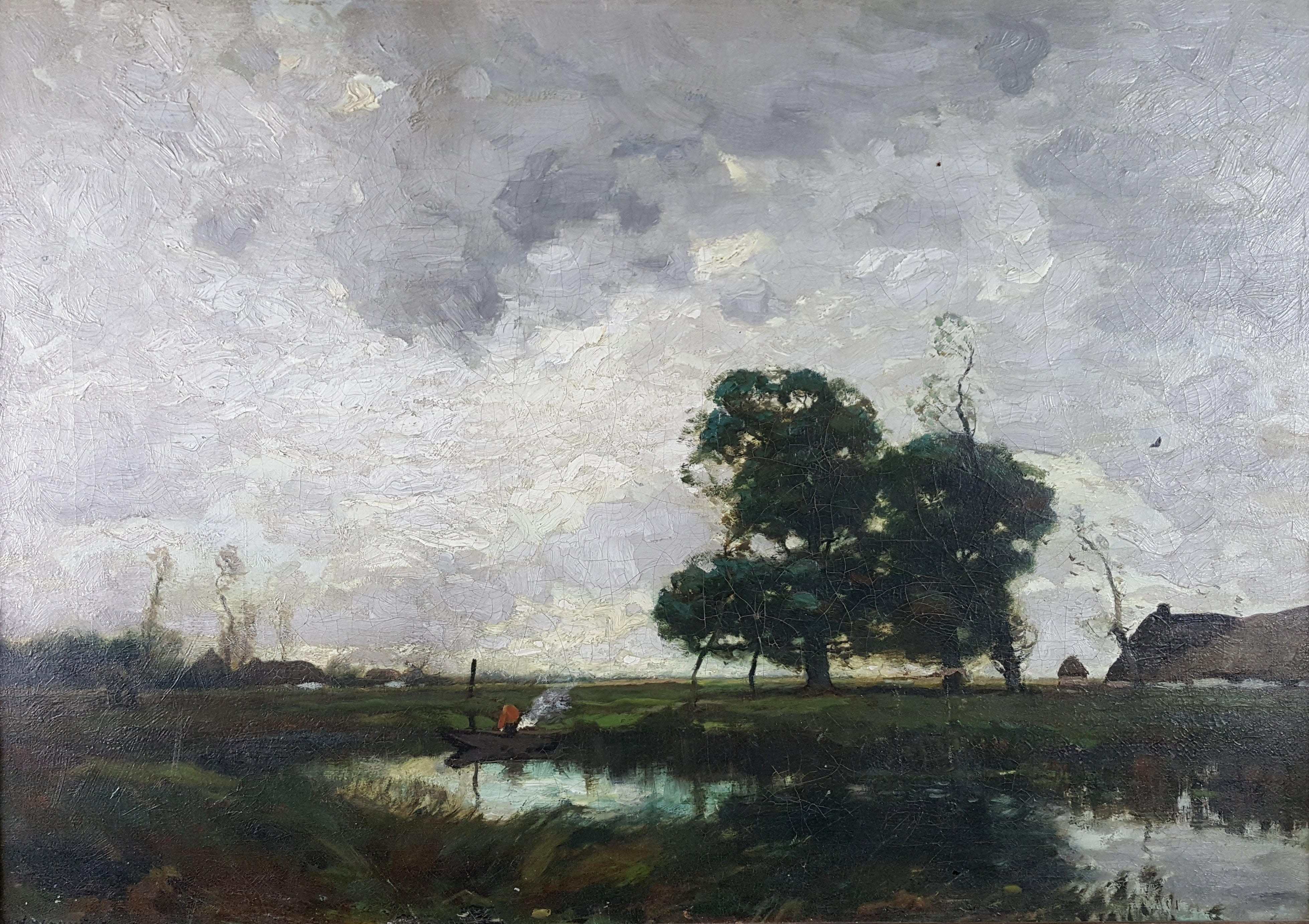 Henry Ward Ranger Tonalist Landscape Oil Painting, Circa 1889