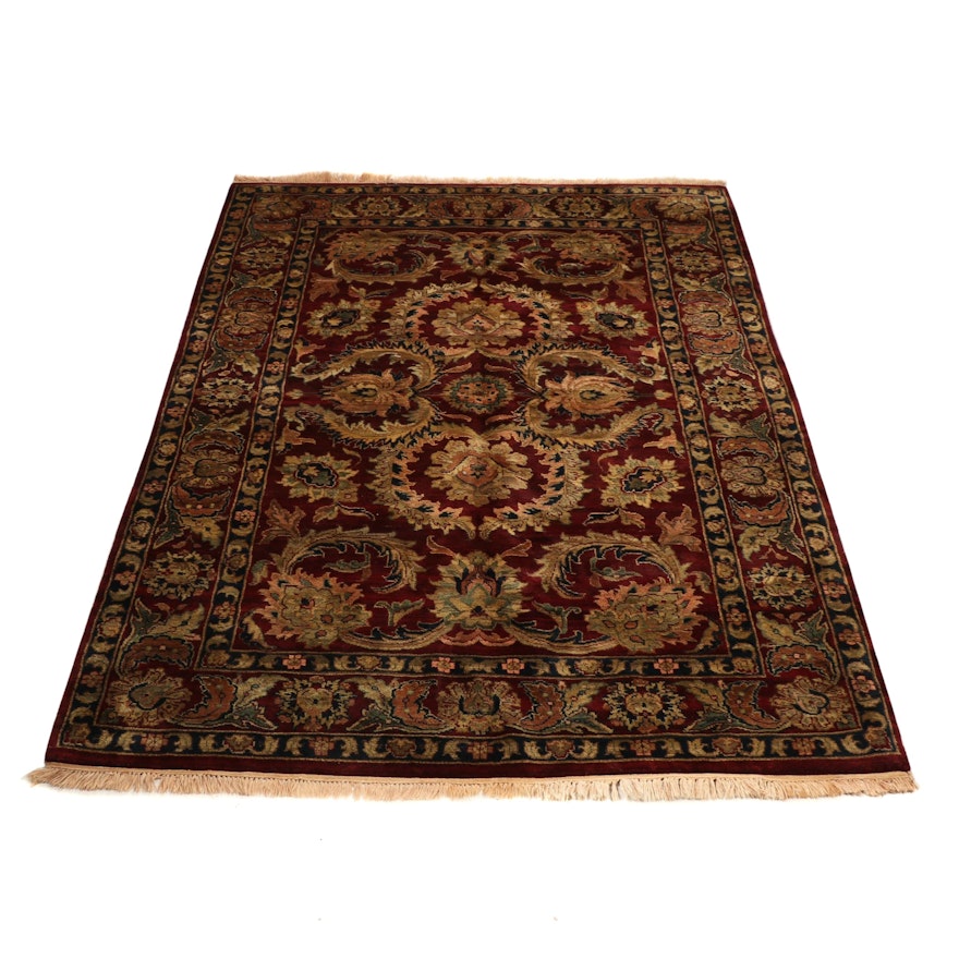 Hand-Knotted Indian Agra Style Wool Area Rug