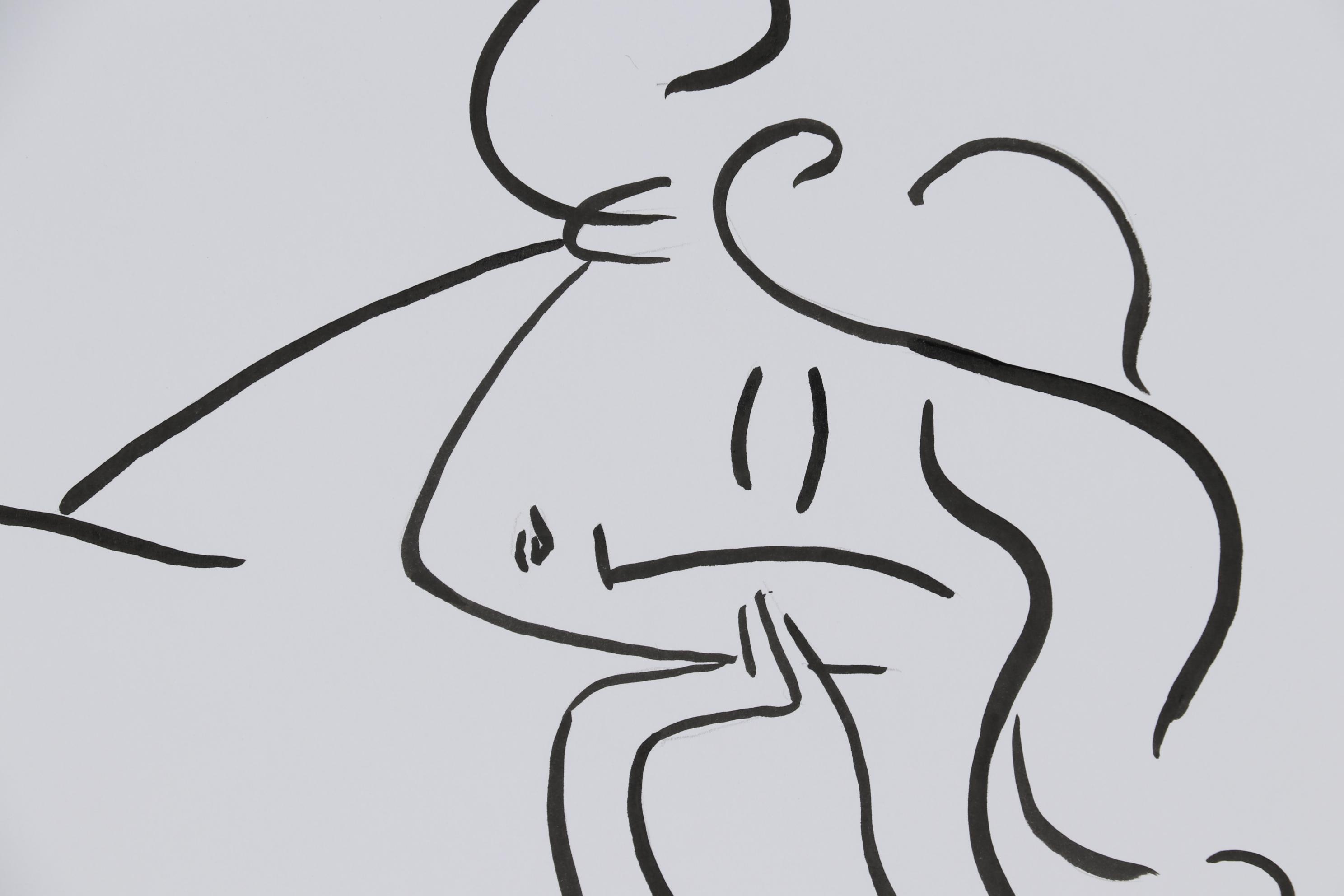 Vlad Pronkin Female Nude Ink Drawing