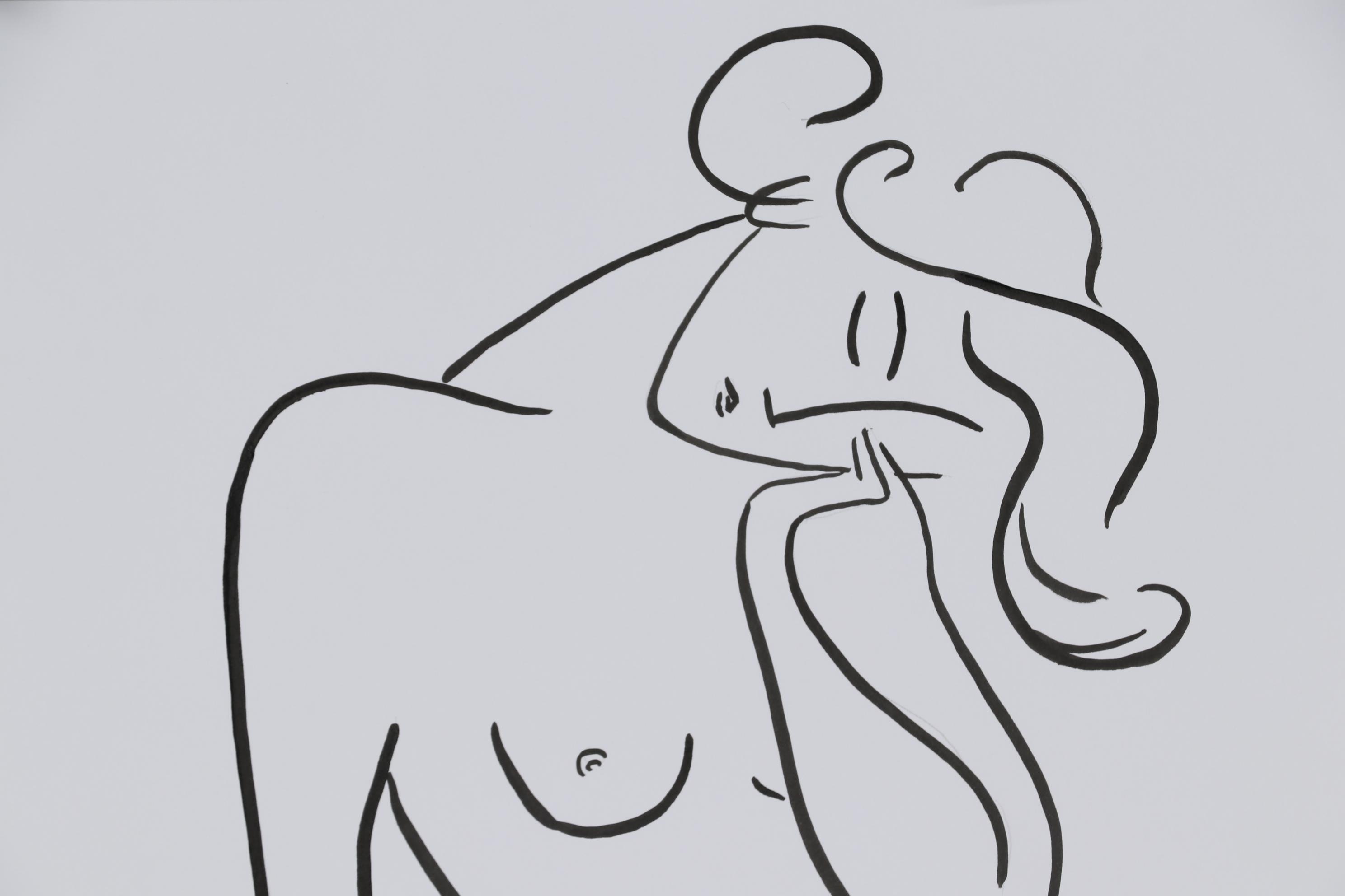 Vlad Pronkin Female Nude Ink Drawing