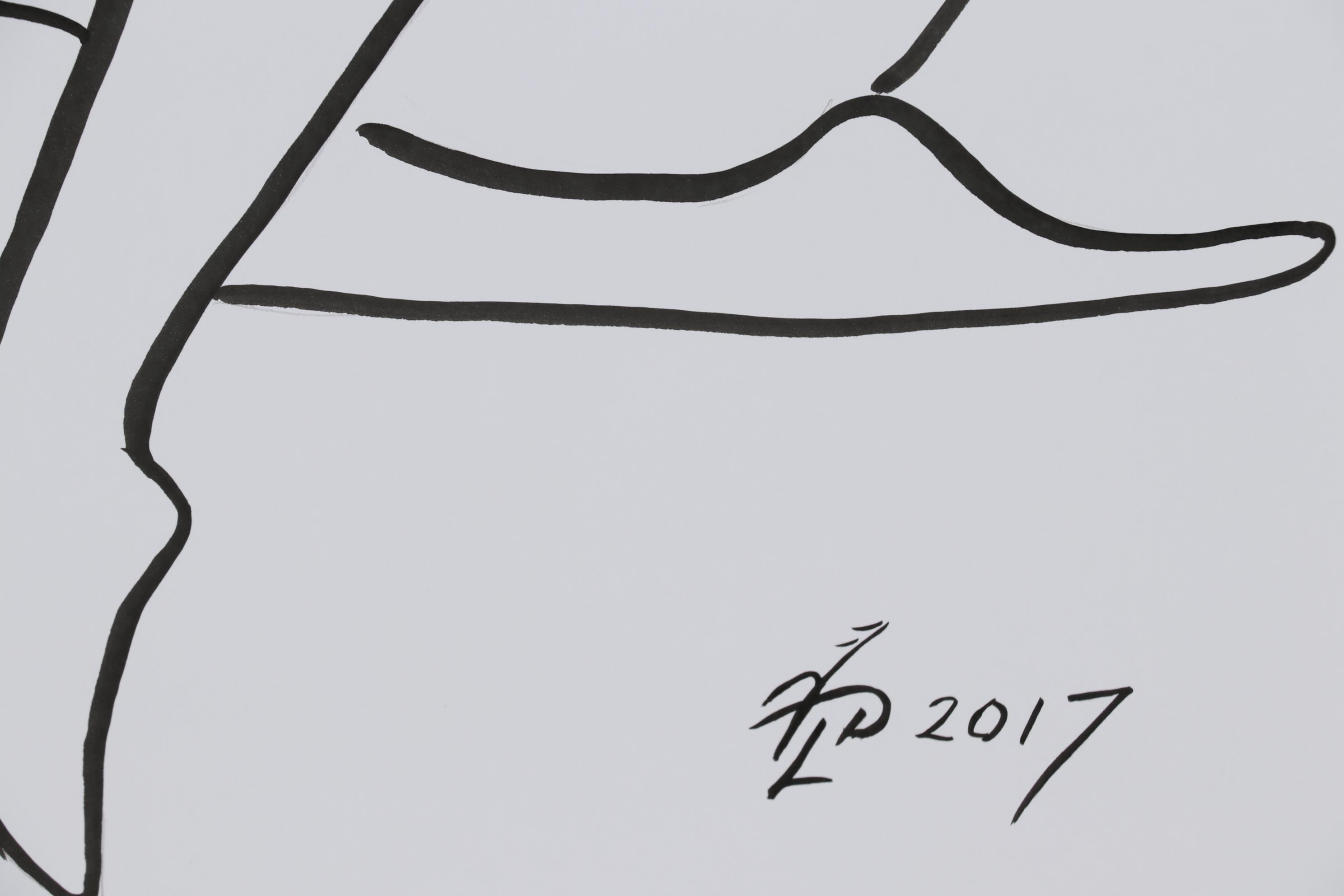 Vlad Pronkin Female Nude Ink Drawing