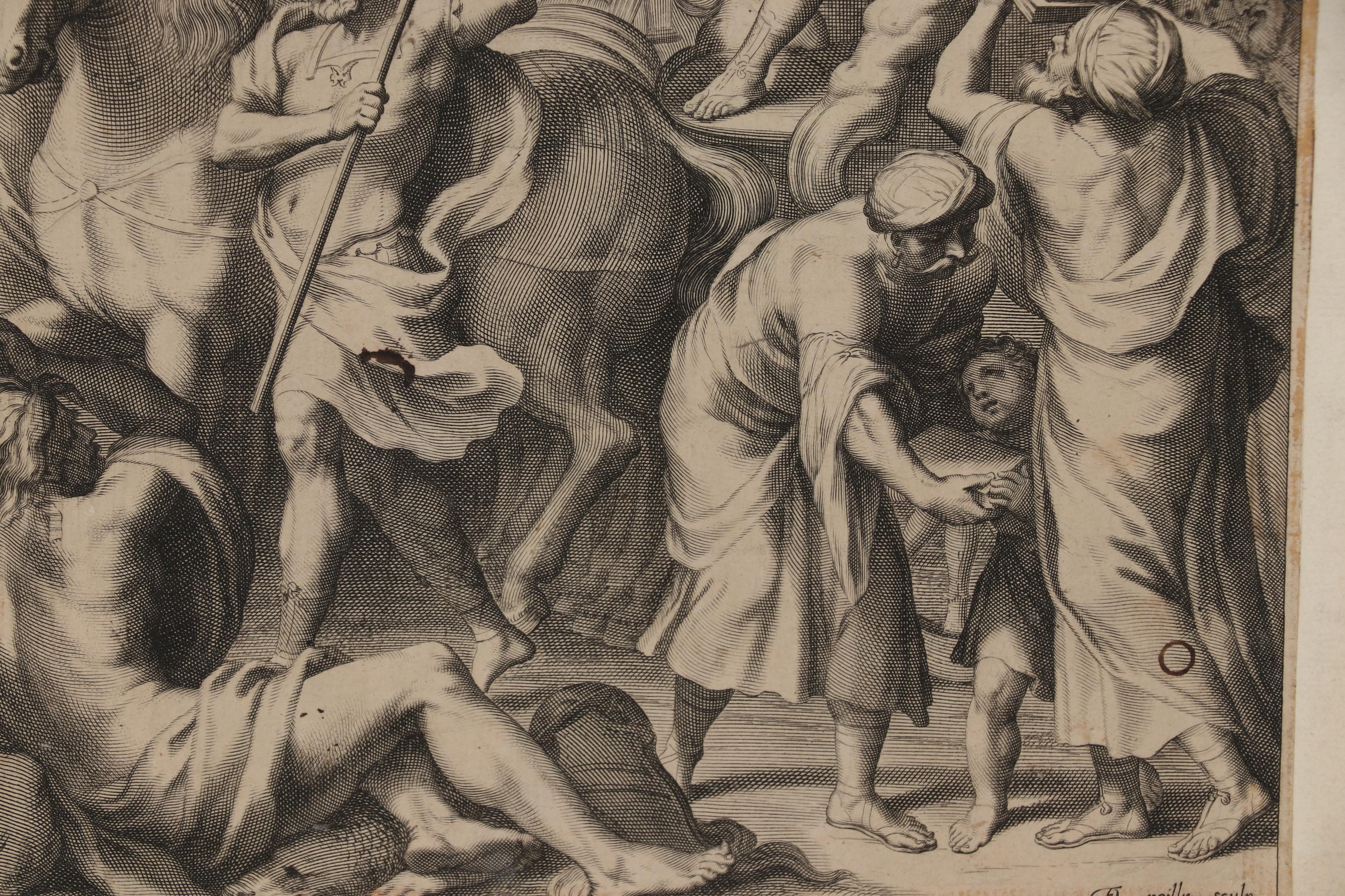 François de Poilly 17th Century Engraving of a Roman Triumphal Procession