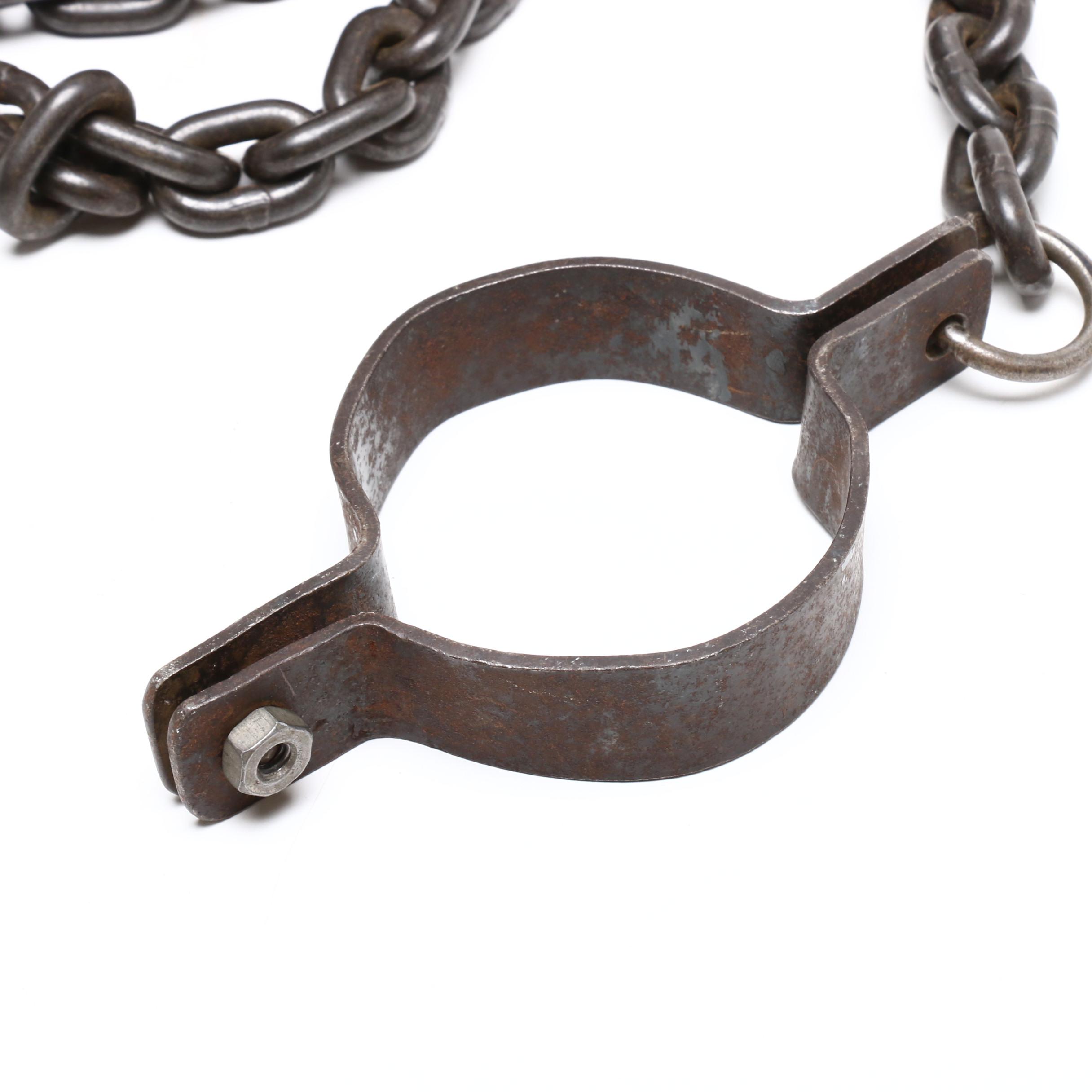 Medieval Style Iron Flail and "Ball and Chain" Restraint, Vintage