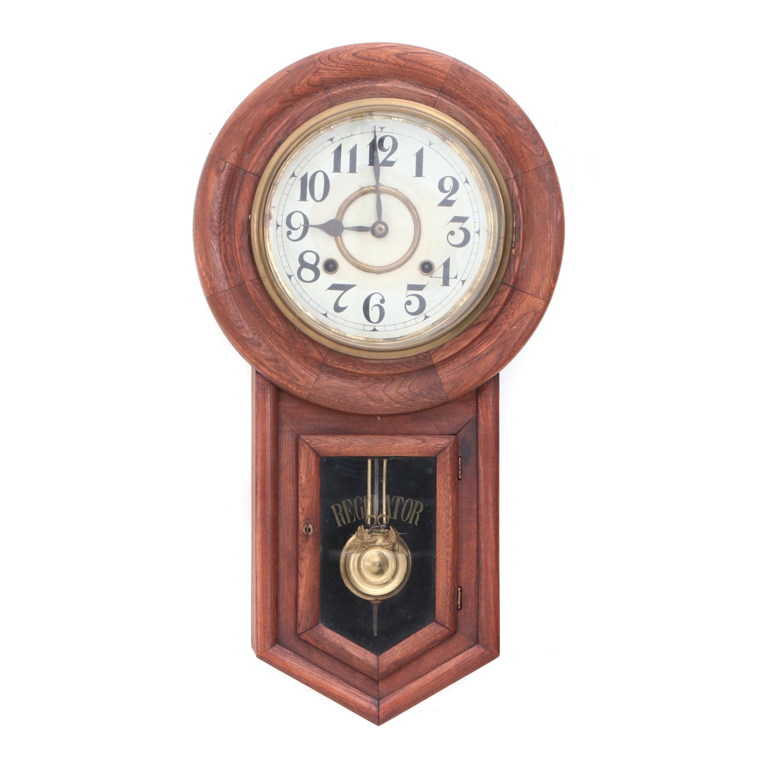 Regulator "A" Wall Mount Pendulum and Chimes Clock, Circa 1890