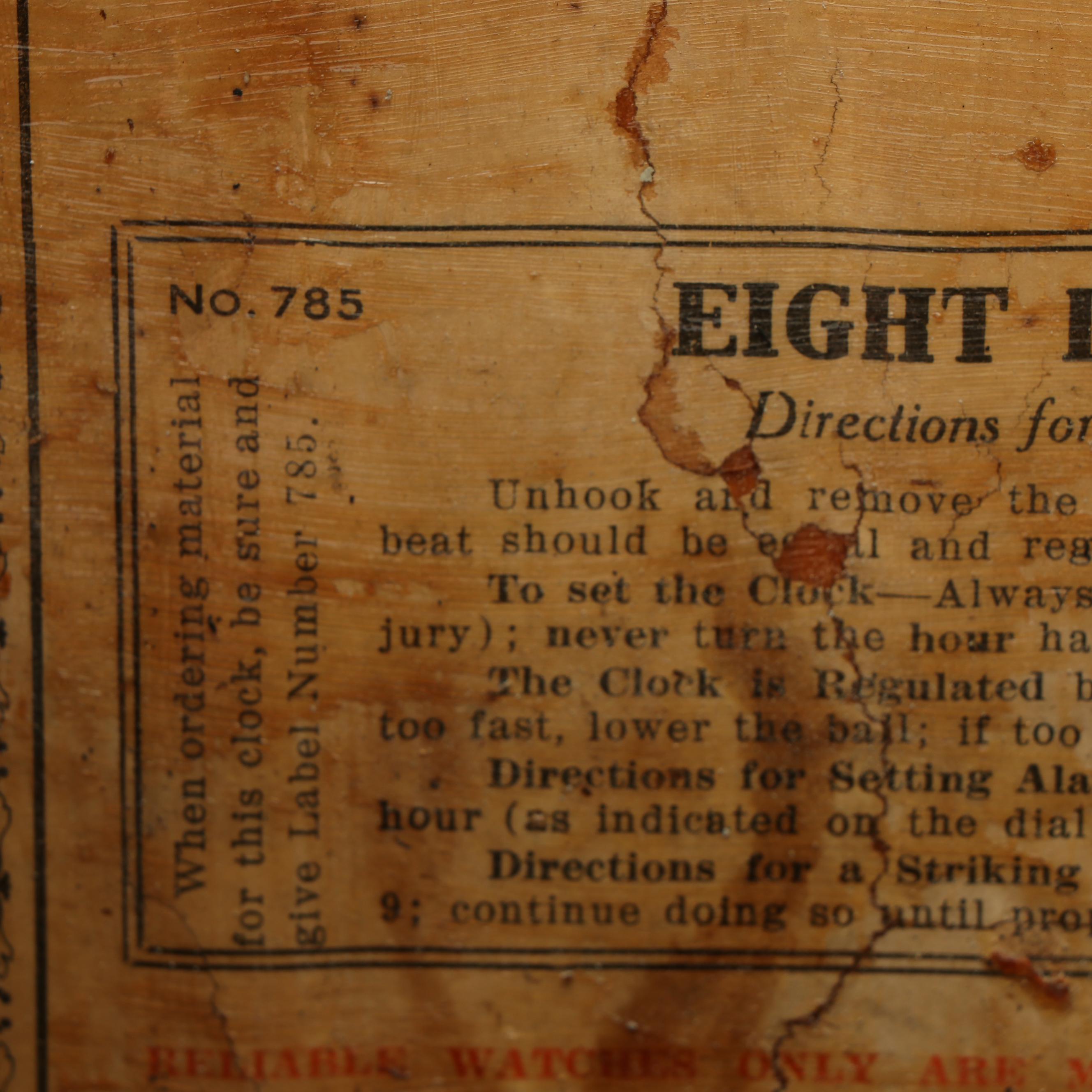 Vintage Seth Thomas Eight Day Half Hour Strike Pendulum Mantle Clock