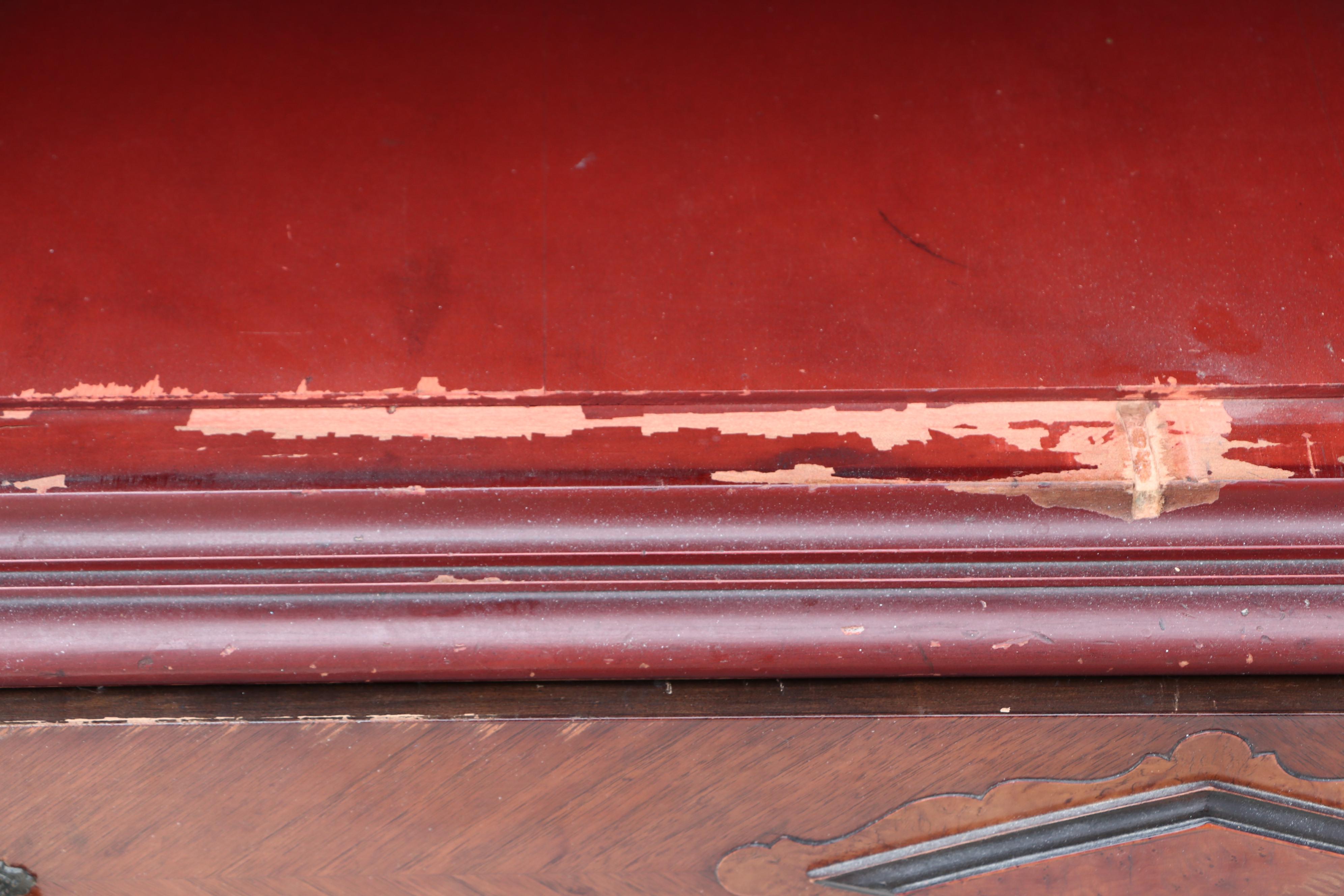 Jacobean Style Chinoiserie Lacquered Cabinet, Circa 1920