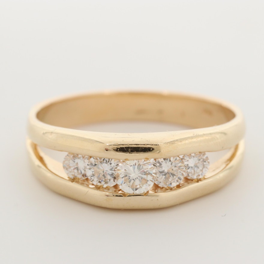 14K Yellow Gold Diamond Ring