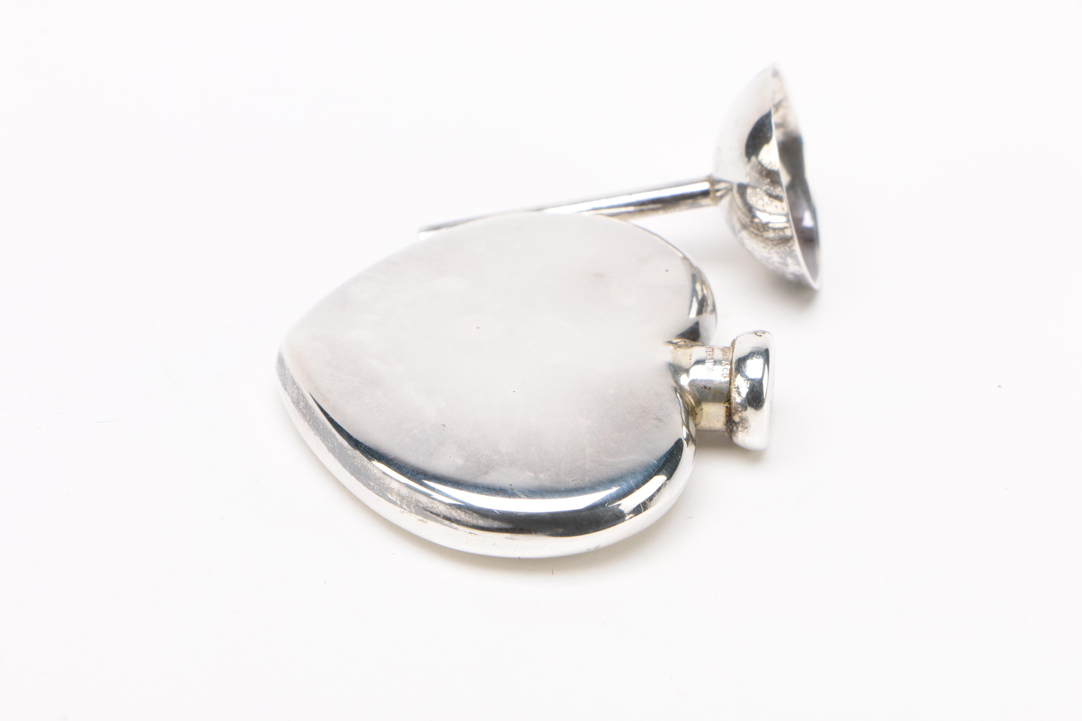 Tiffany & Co. Sterling Silver Heart Shaped Perfume Bottle with Box