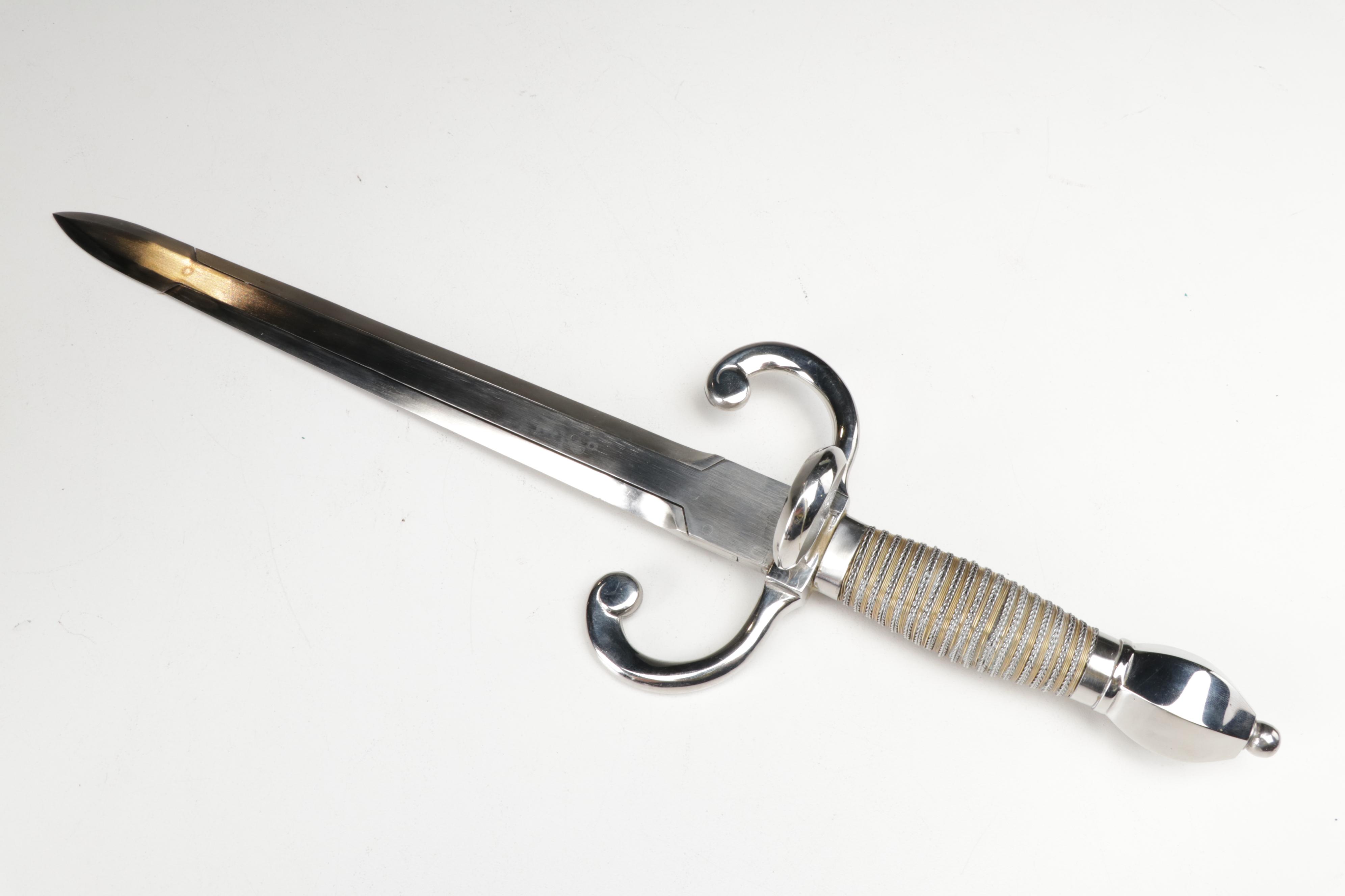 Stainless Steel Cosplay Parrying Dagger with Leather Sheath