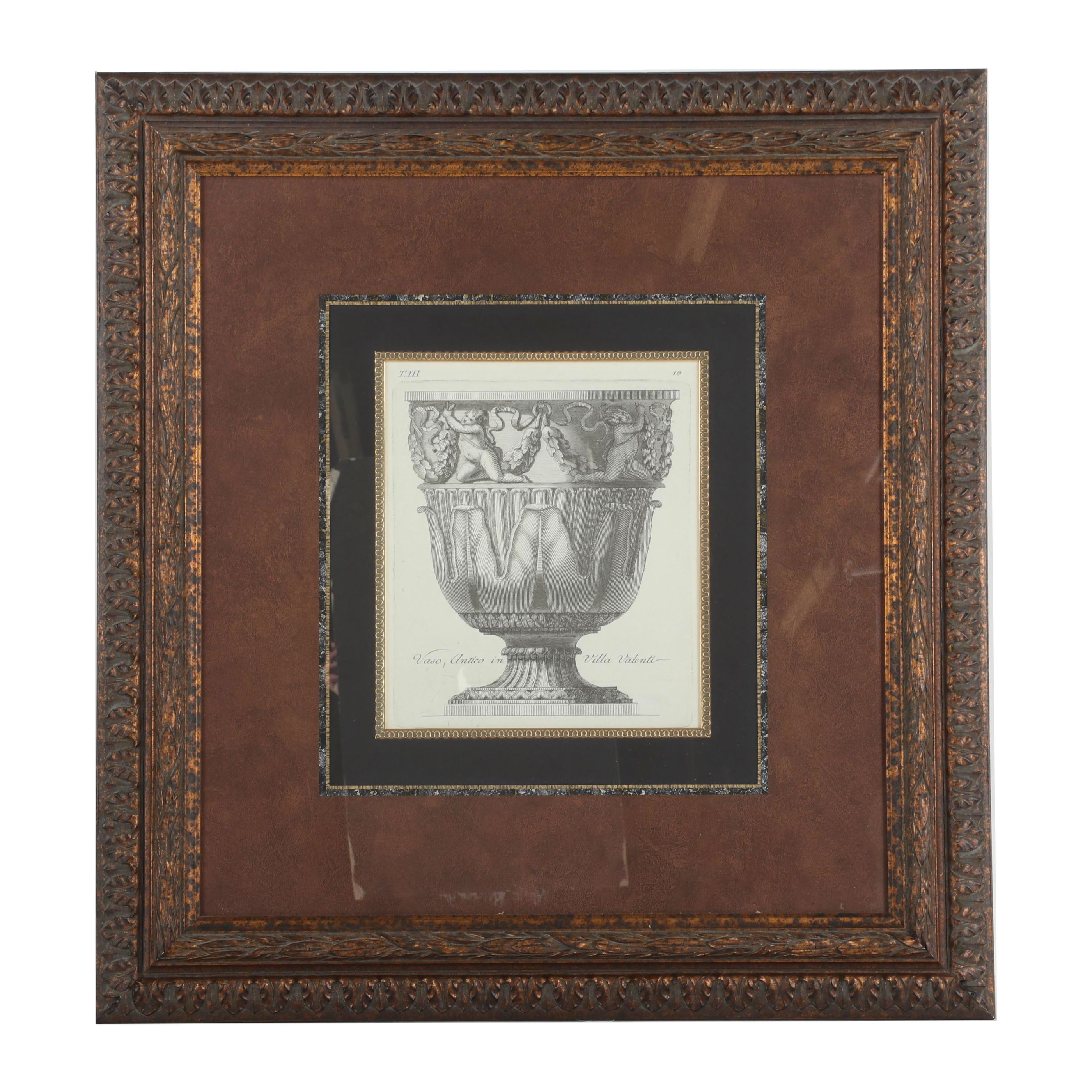 Offset Lithograph of a Classical Urn