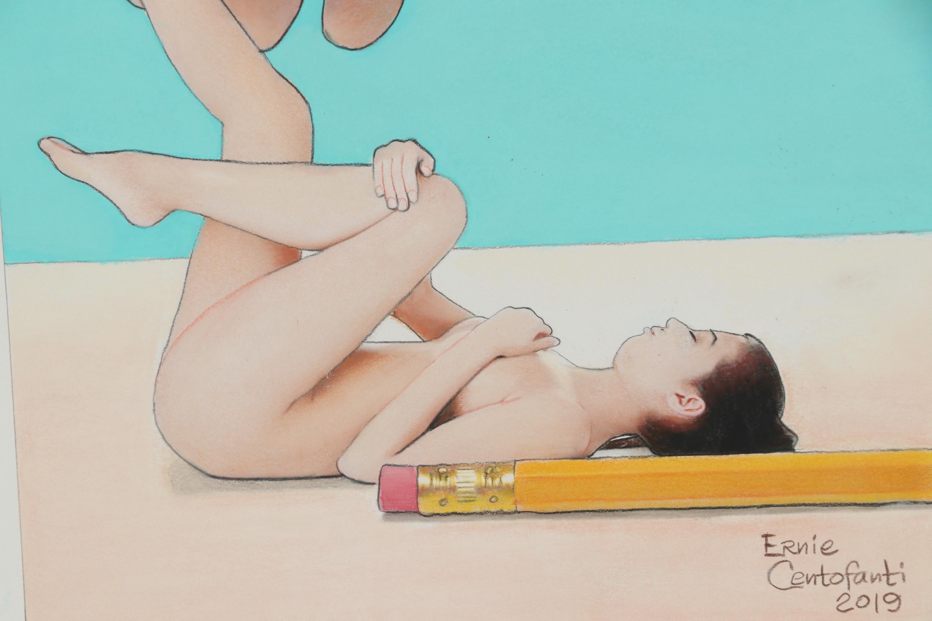 Ernie Centofanti Pastel Drawing “When Mr. Giant Fingers Gets Bored”