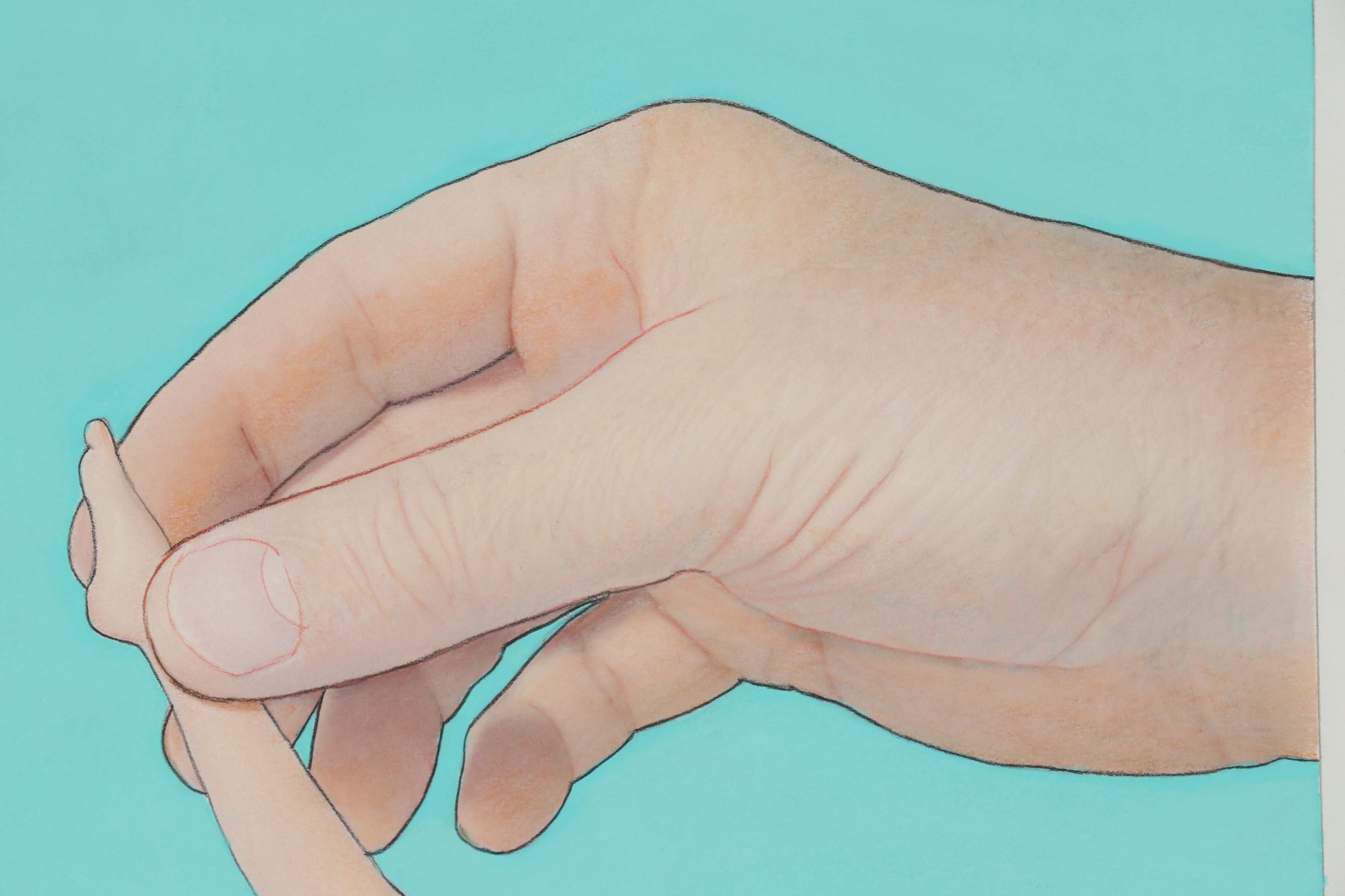 Ernie Centofanti Pastel Drawing “When Mr. Giant Fingers Gets Bored”