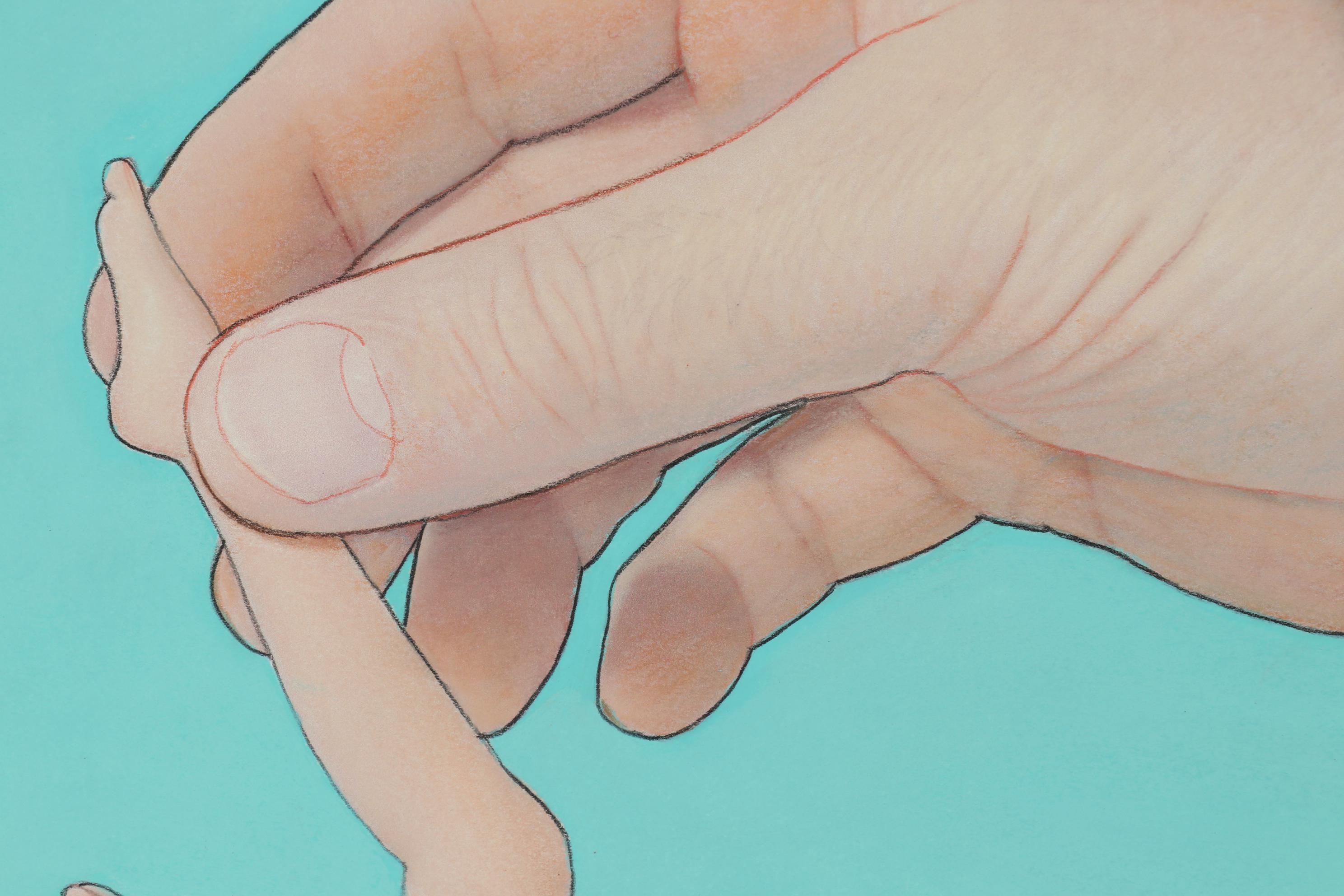 Ernie Centofanti Pastel Drawing “When Mr. Giant Fingers Gets Bored”