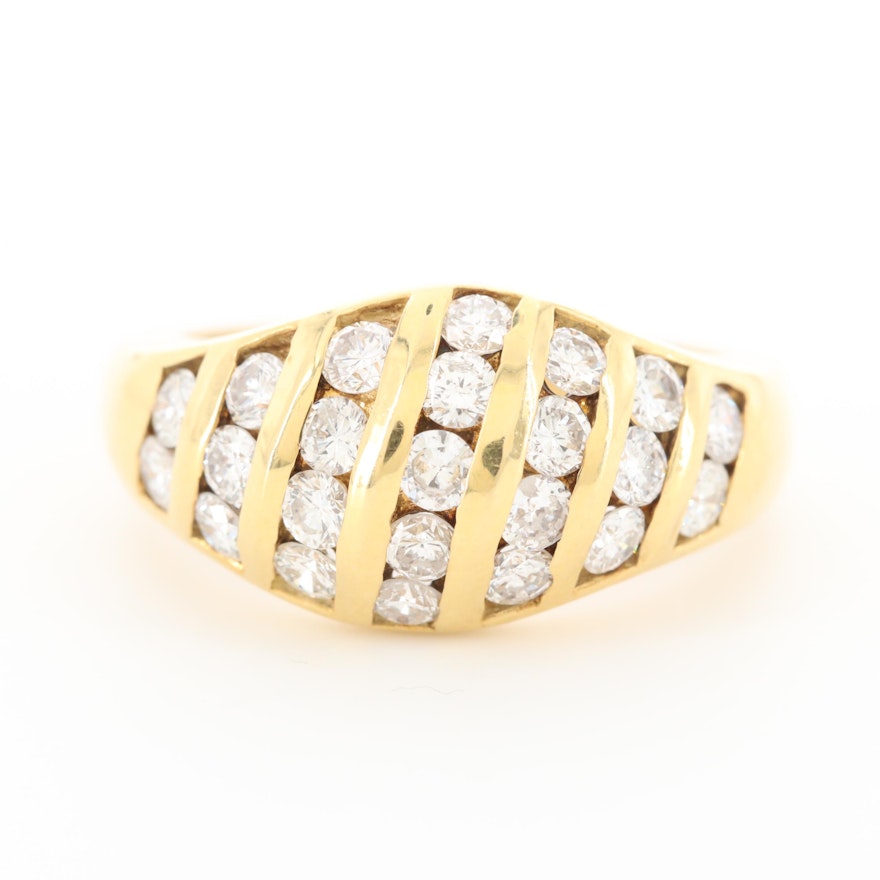 18K Yellow Gold 1.15 CTW Diamond Ring