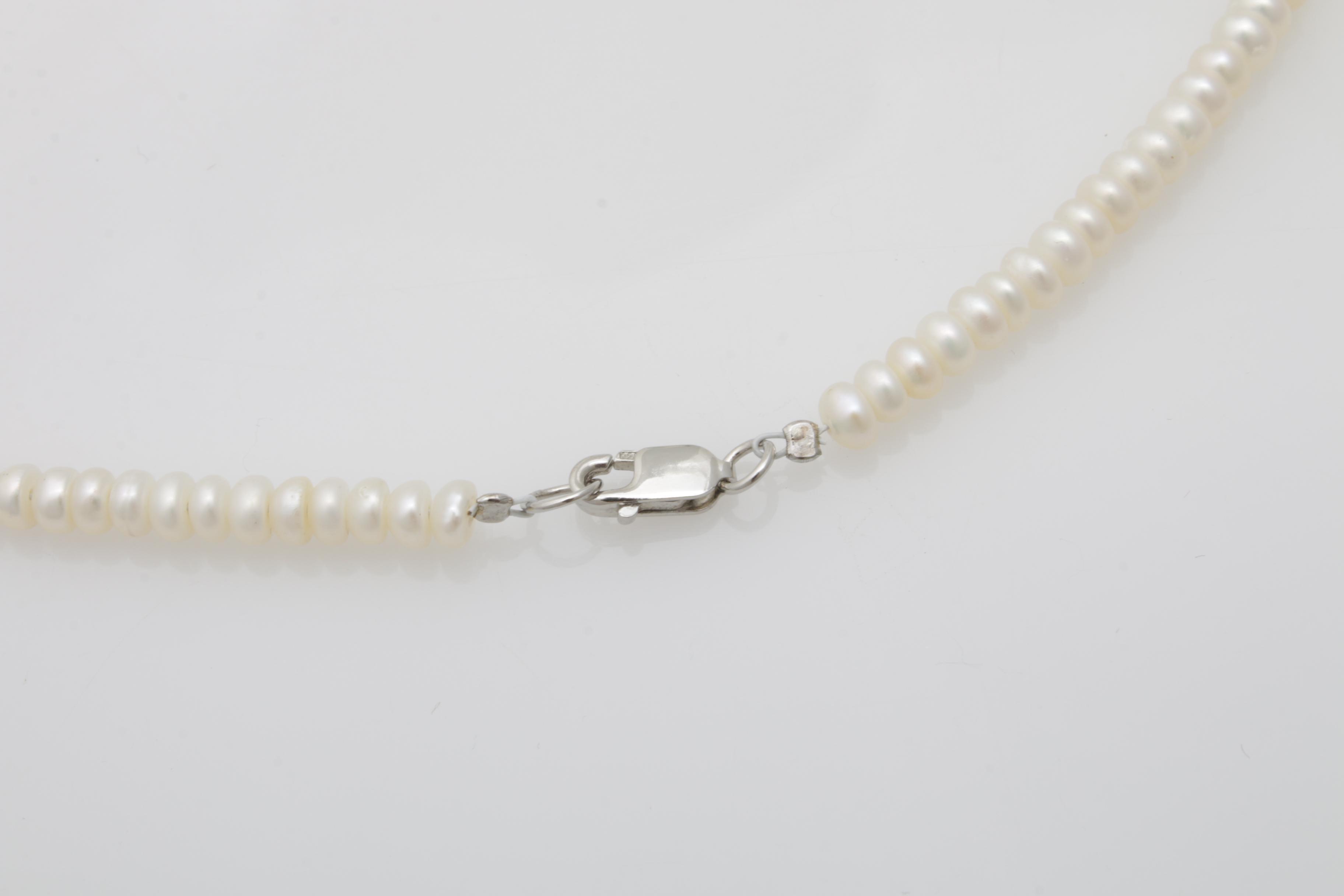 Sterling Silver Freshwater Pearl and Onyx Necklace