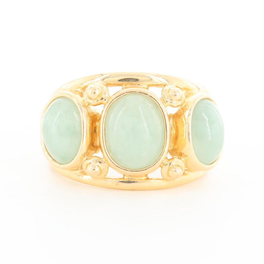 14K Yellow Gold Jadeite Ring