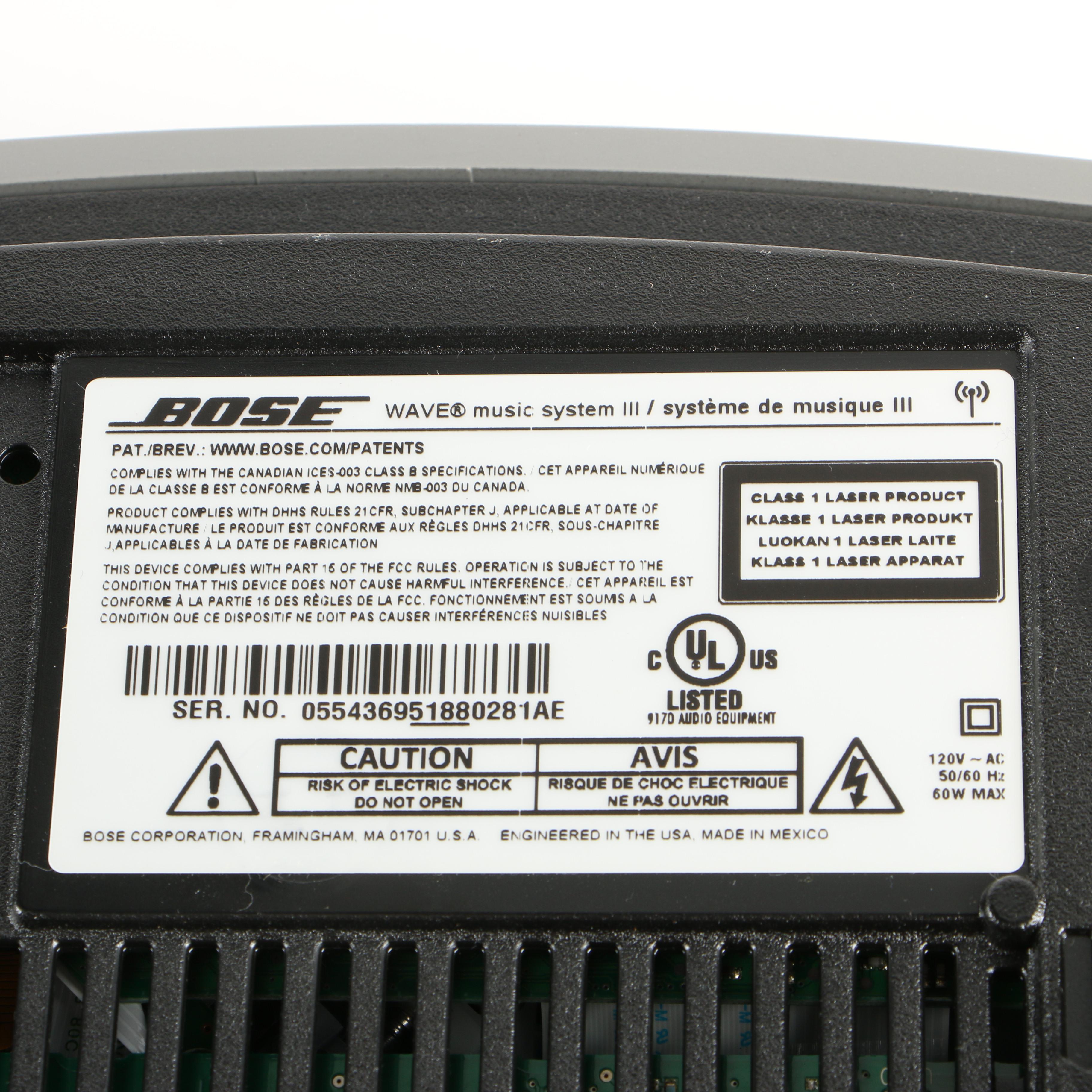 Bose Wave III CD Player and Radio Music System