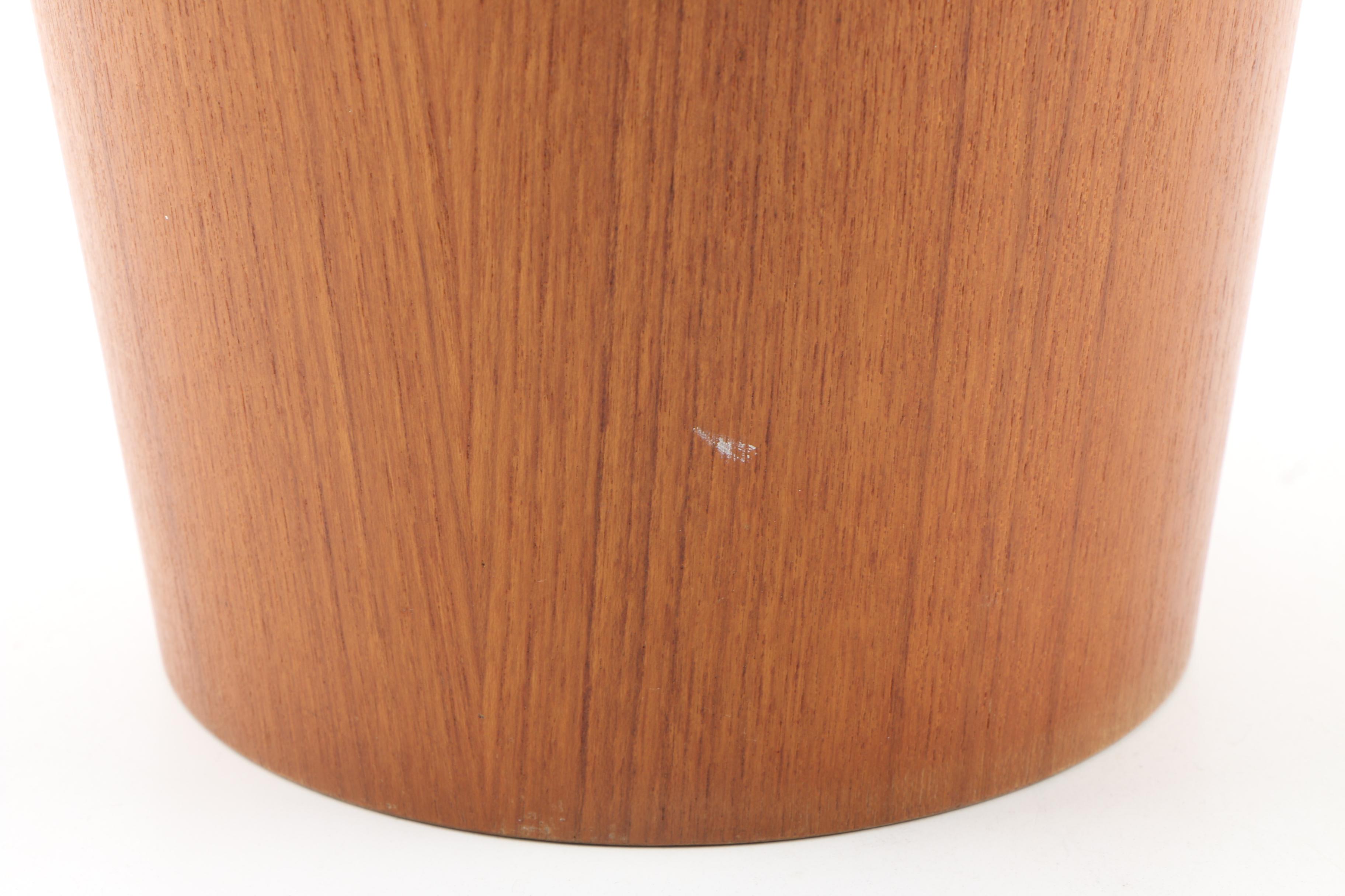 Mid Century Modern Swedish Servex-Rainbow Teak Wastebasket