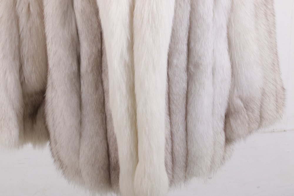 Fox Fur Jacket with Arctic Fox Fur Tuxedo Collar from Silverman Furs, Vintage