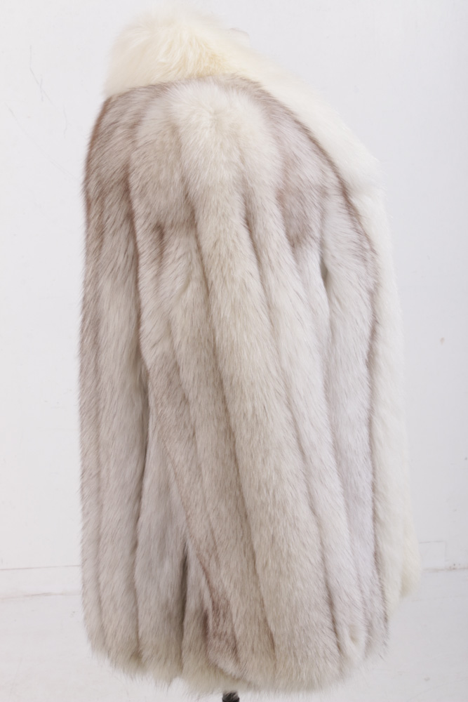Fox Fur Jacket with Arctic Fox Fur Tuxedo Collar from Silverman Furs, Vintage