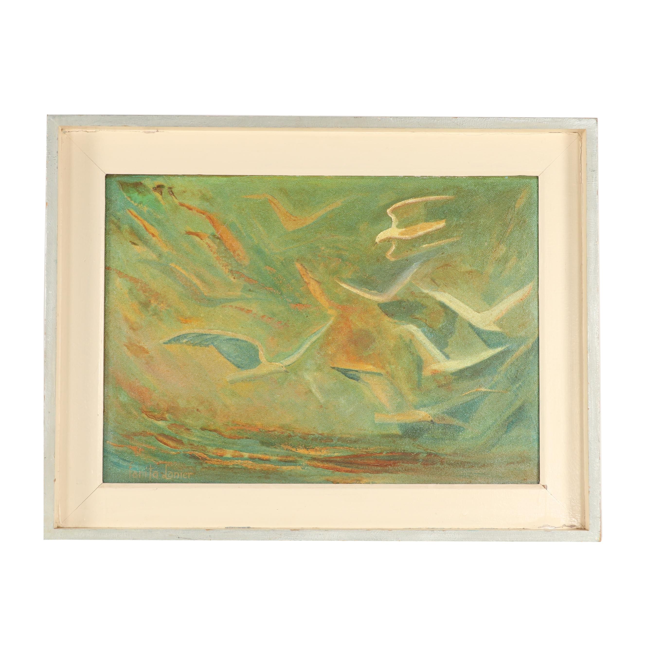 Fanita Lanier Oil Painting of Seagulls