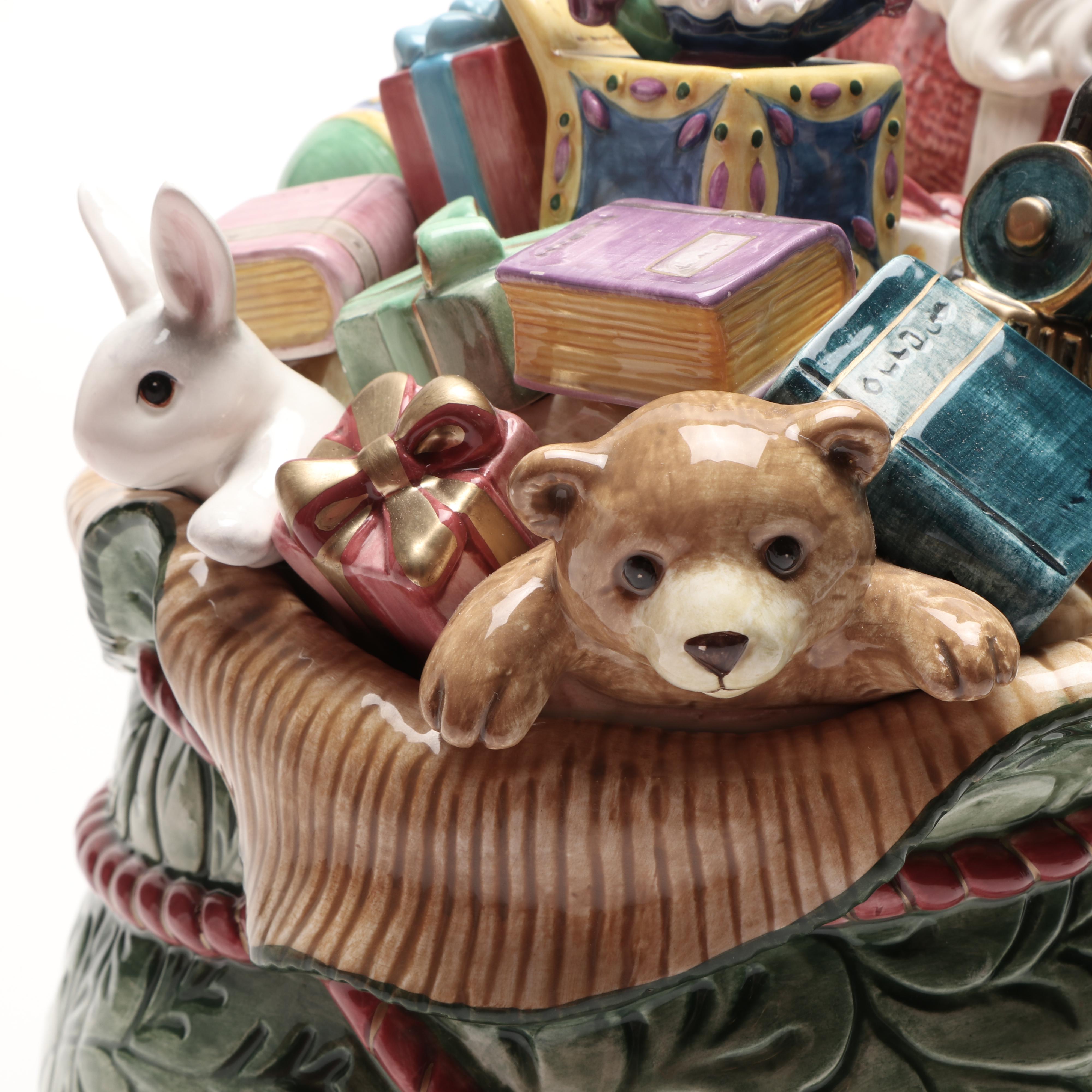 Fitz and Floyd Classics "Old Fashioned Christmas" Santa Cookie Jar