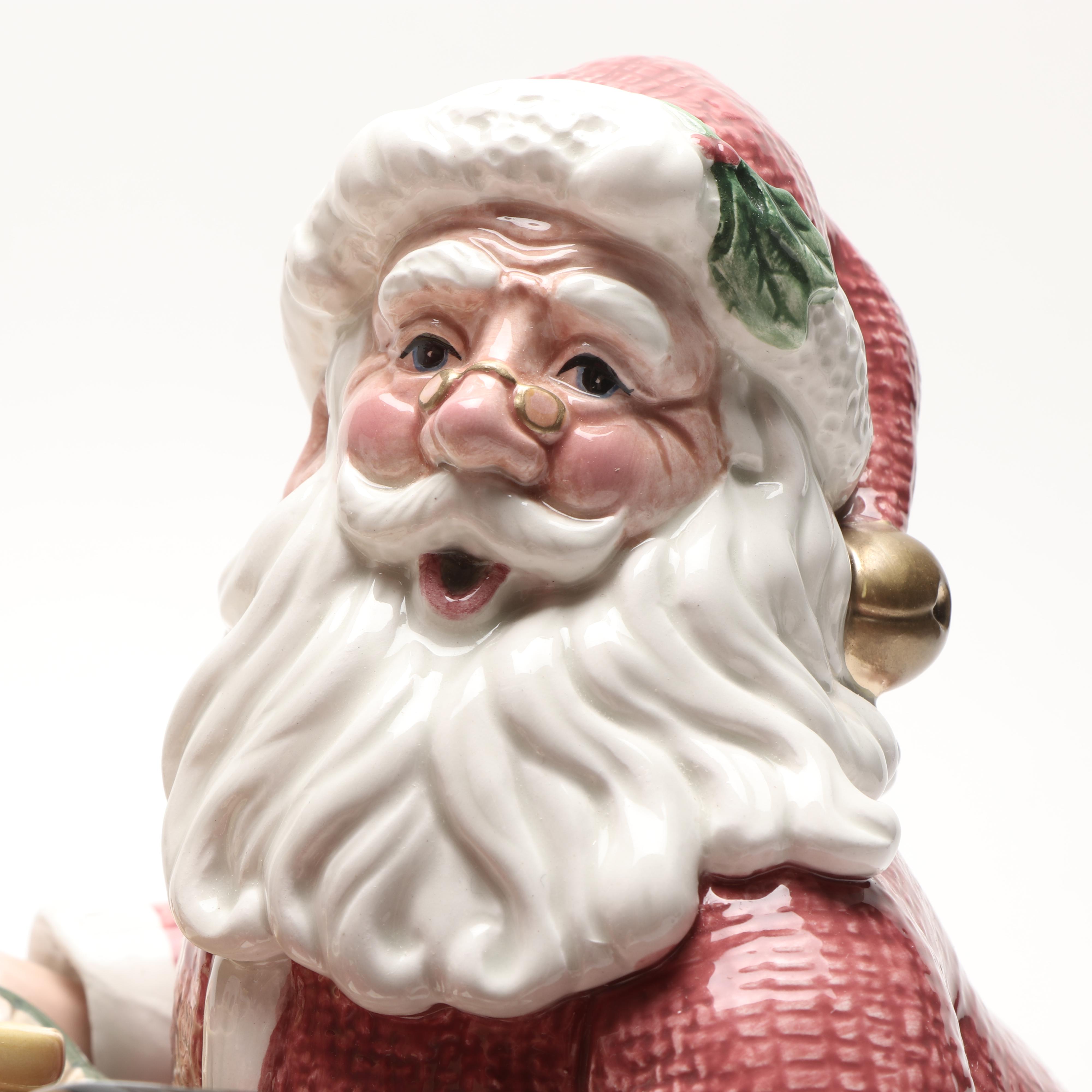 Fitz and Floyd Classics "Old Fashioned Christmas" Santa Cookie Jar