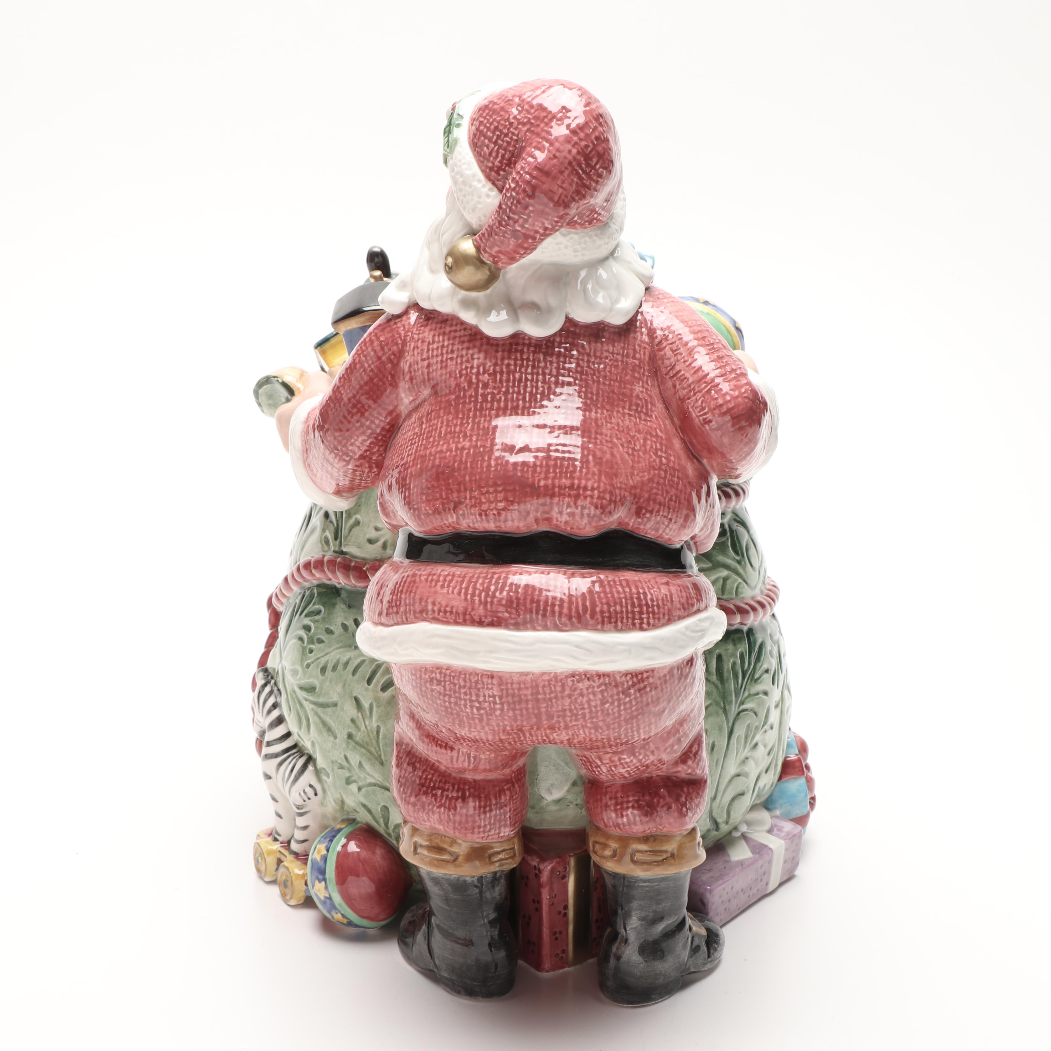 Fitz and Floyd Classics "Old Fashioned Christmas" Santa Cookie Jar