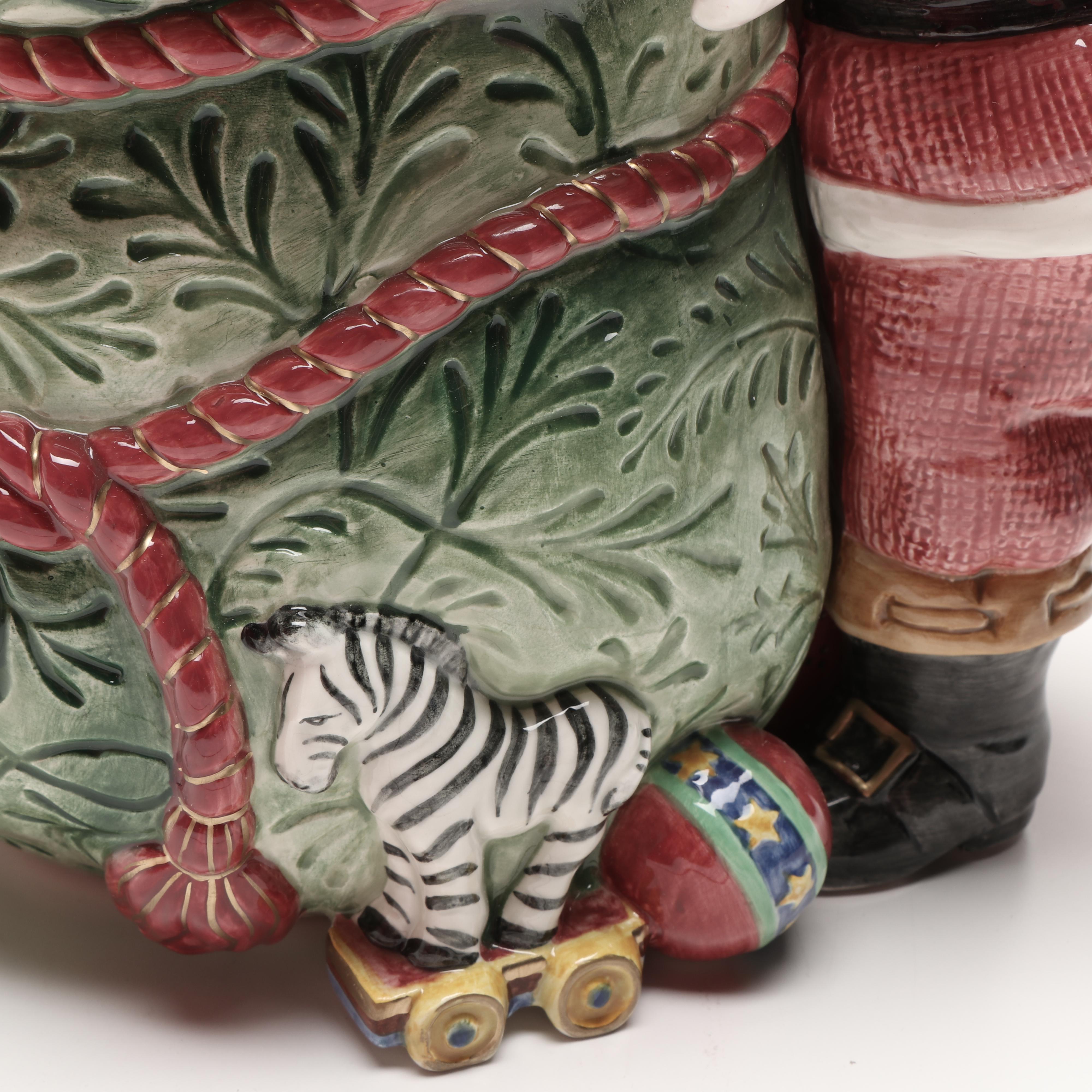 Fitz and Floyd Classics "Old Fashioned Christmas" Santa Cookie Jar