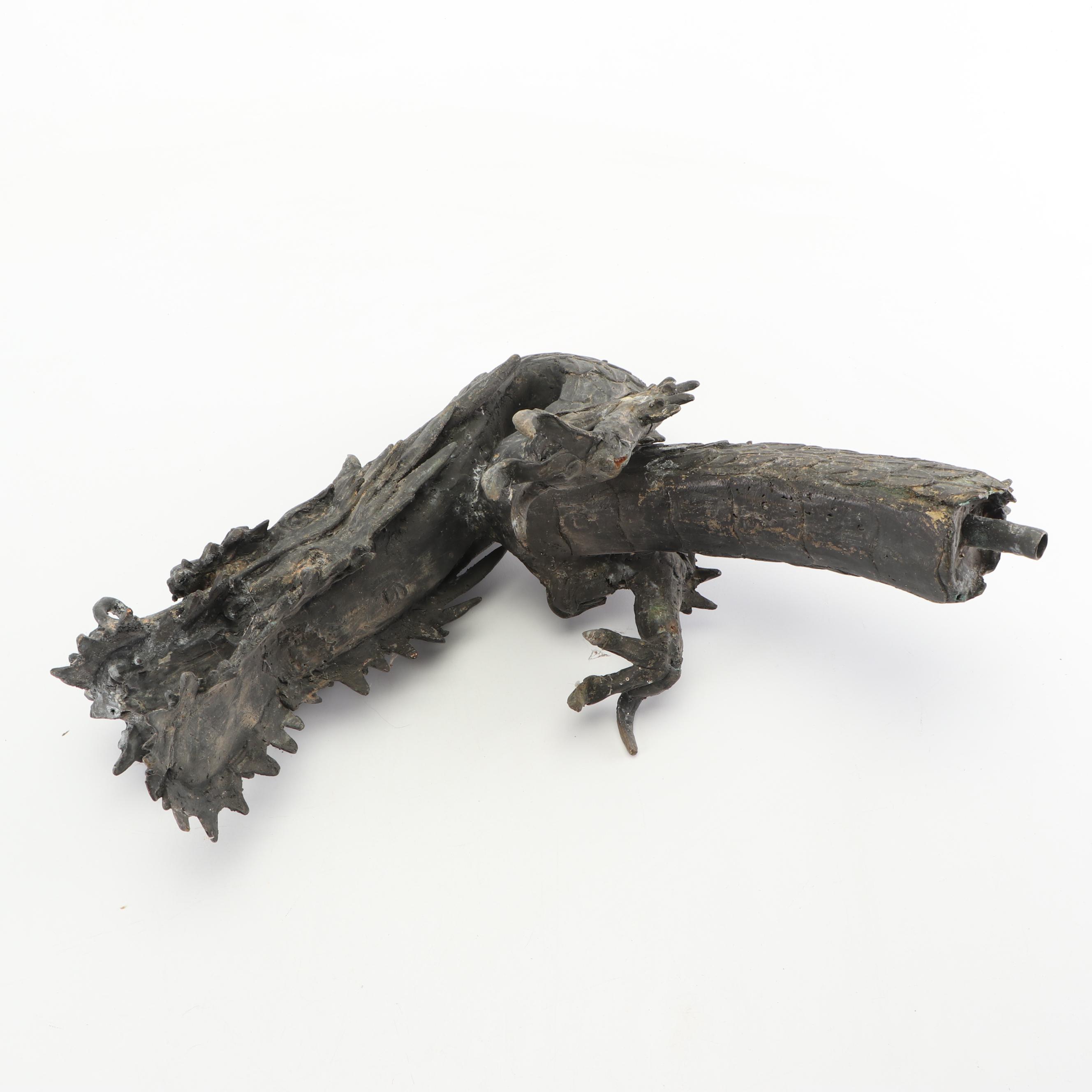 Japanese Bronze Dragon Temple Water Spout