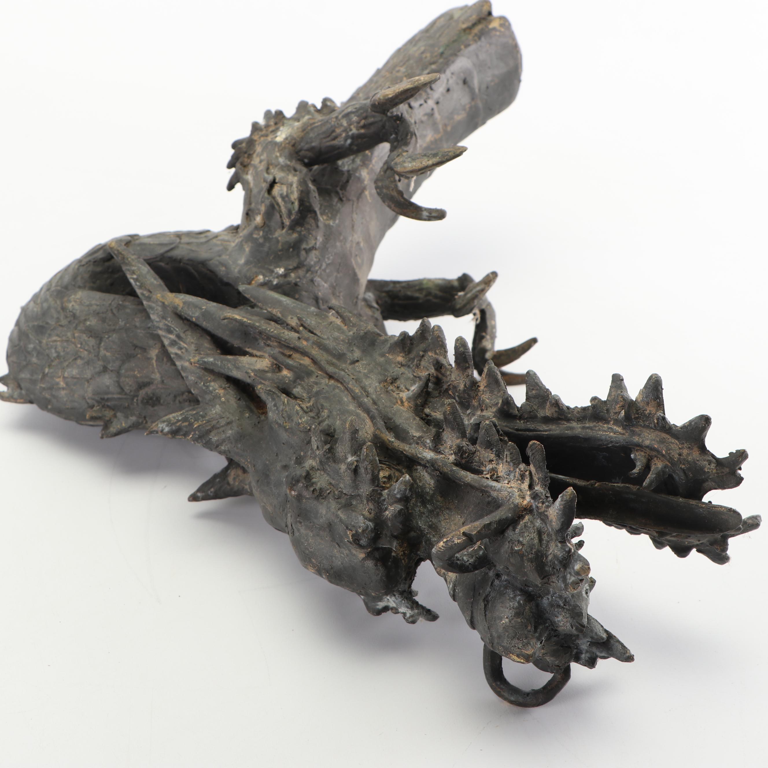 Japanese Bronze Dragon Temple Water Spout