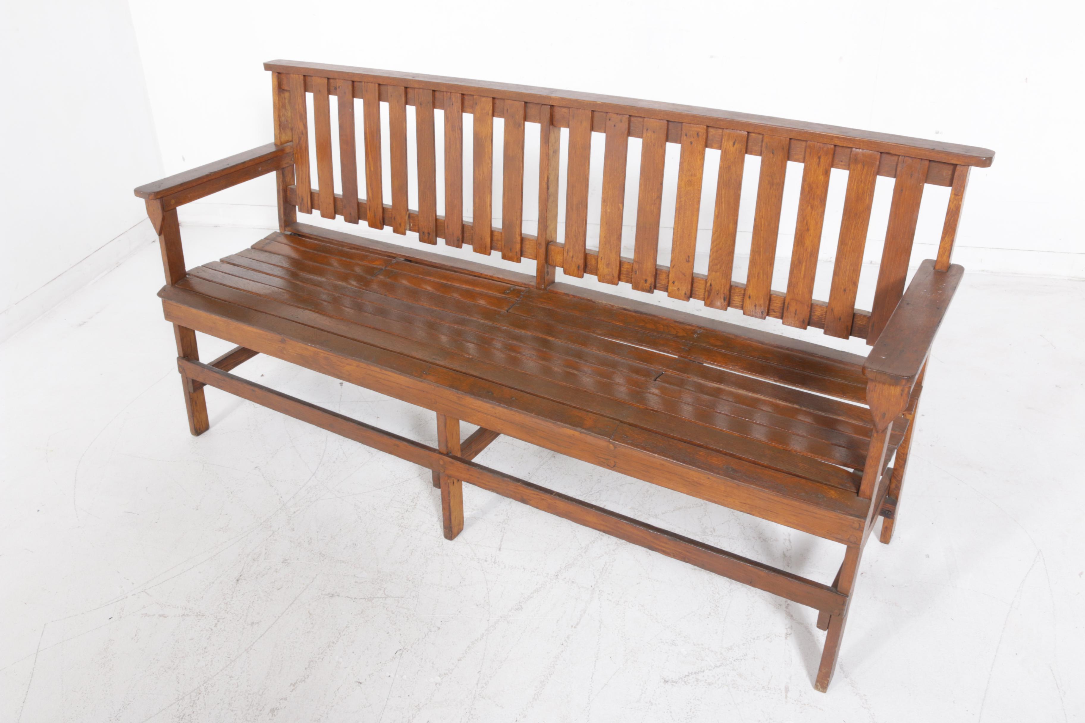 Mission Style Wooden Bench