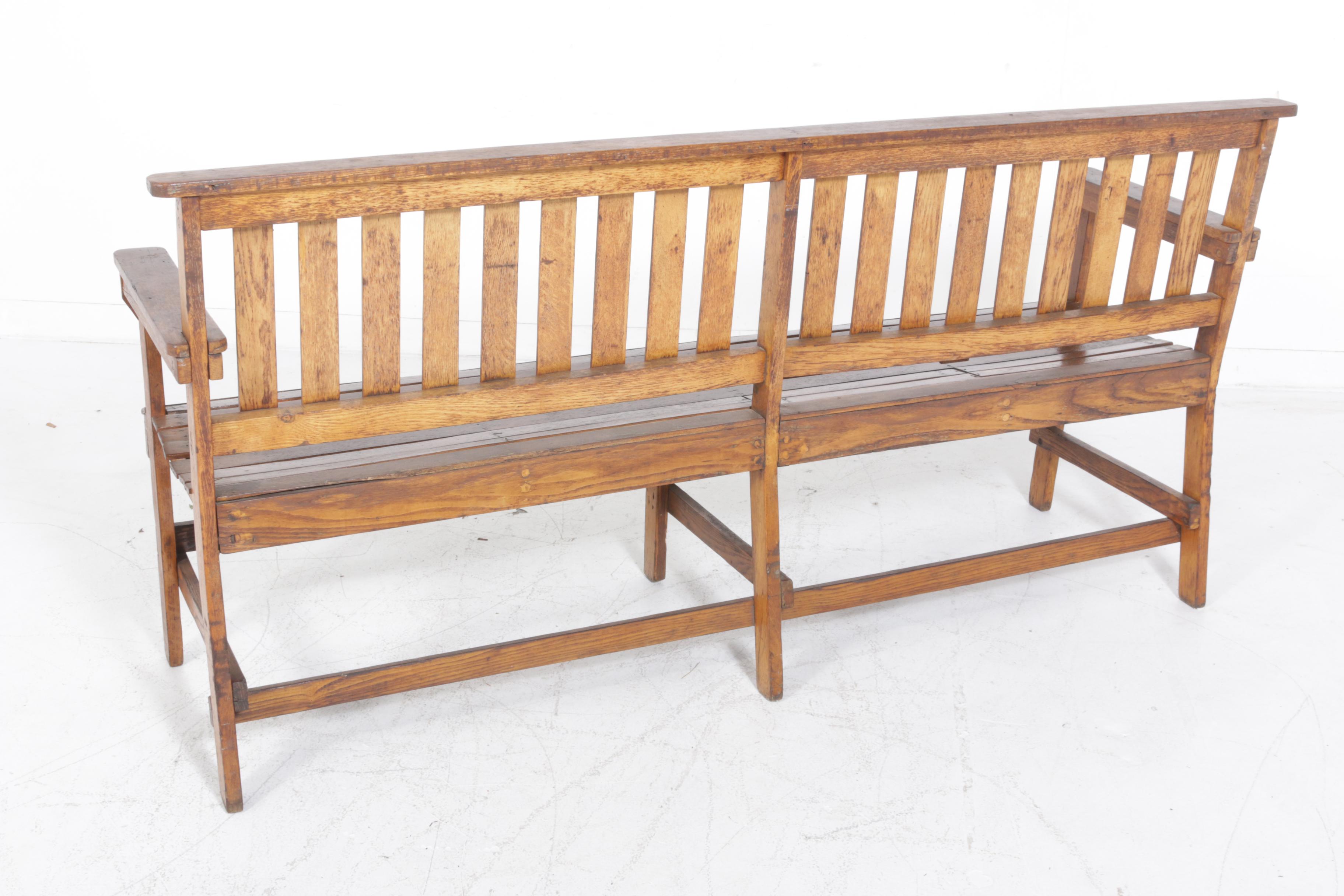 Mission Style Wooden Bench