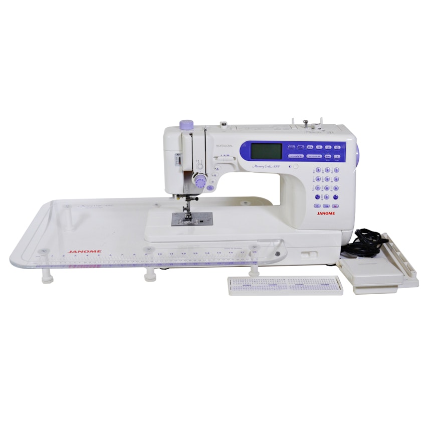 Janome Memory Craft 6500 Professional Sewing Machine and Extension Table